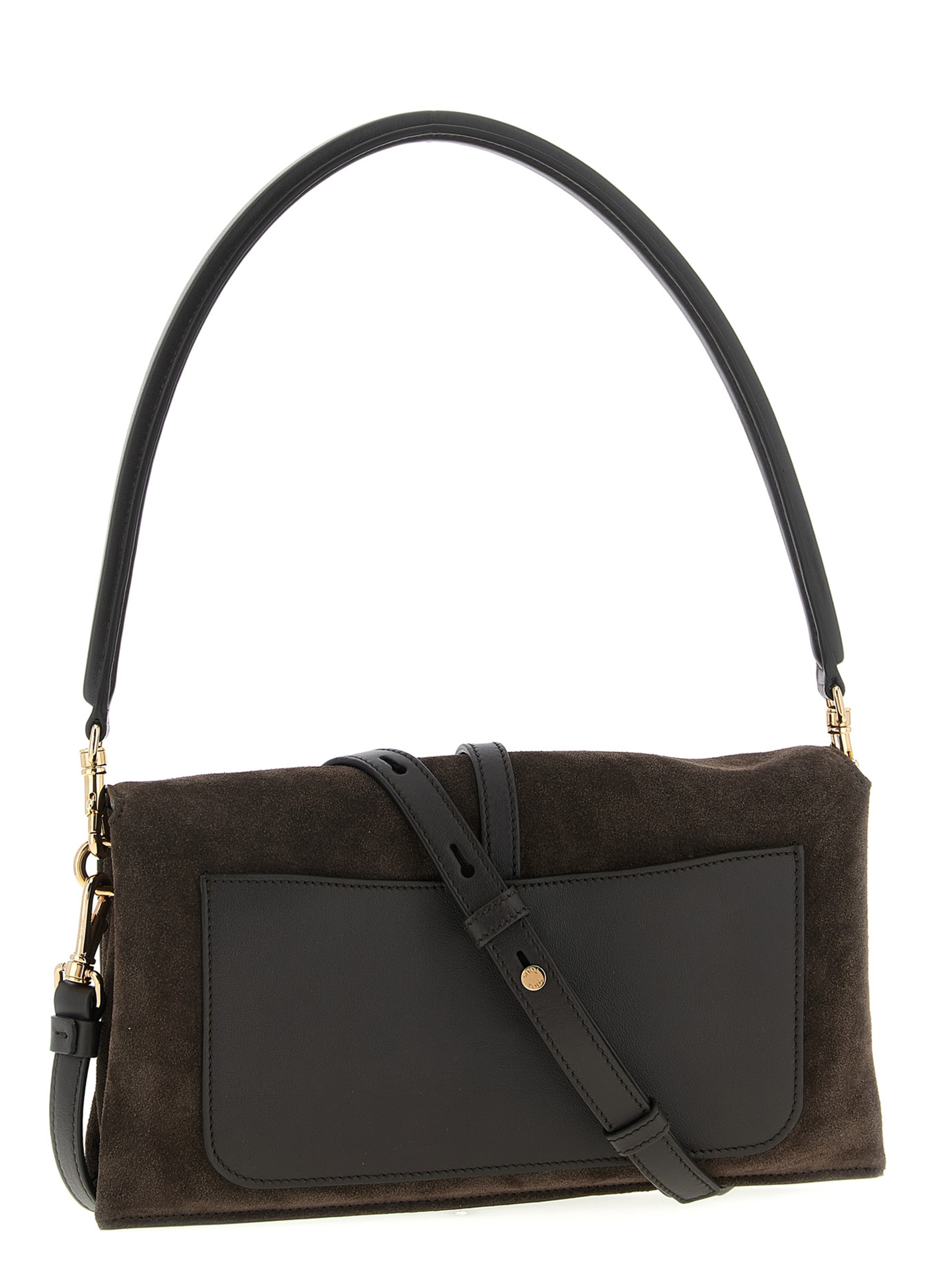 Tod's Mini T Timeless Suede Shoulder Bag In Brown