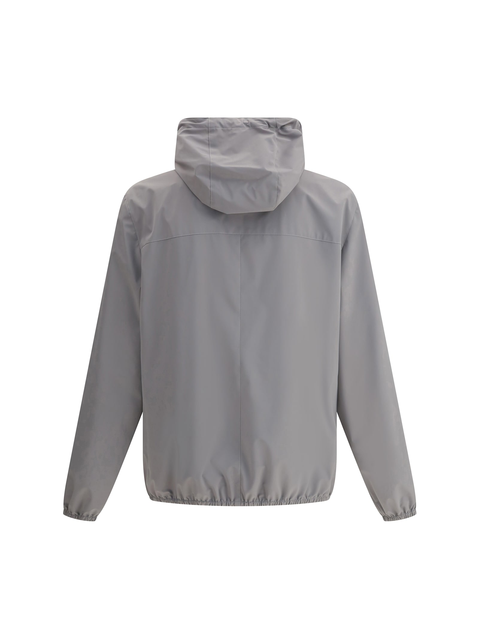 Brunello Cucinelli Waterproof Jacket With Hood In Grigio