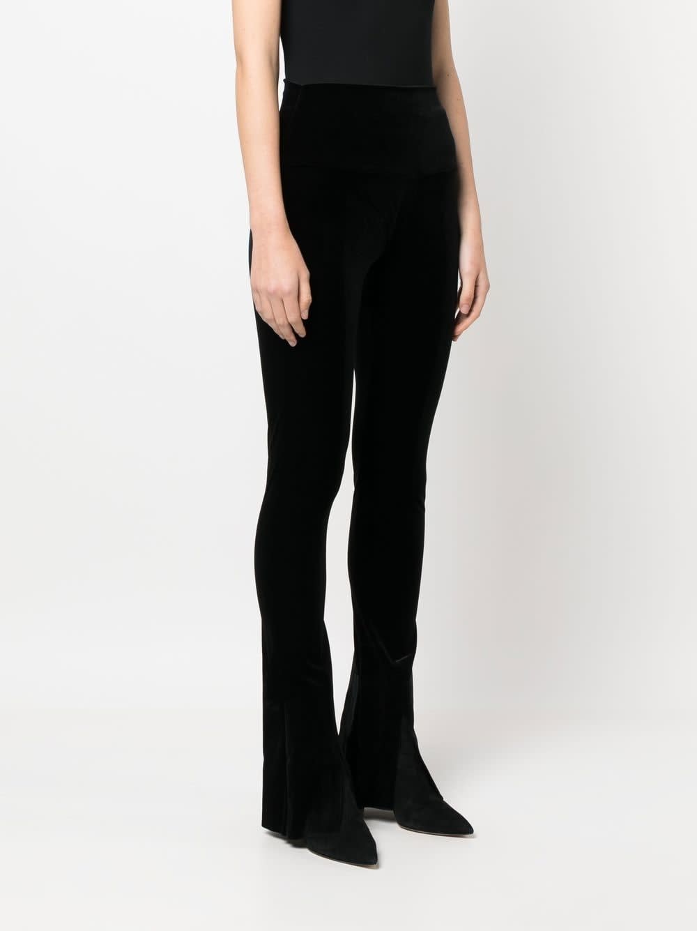 Norma Kamali Velvet Leggings In Black