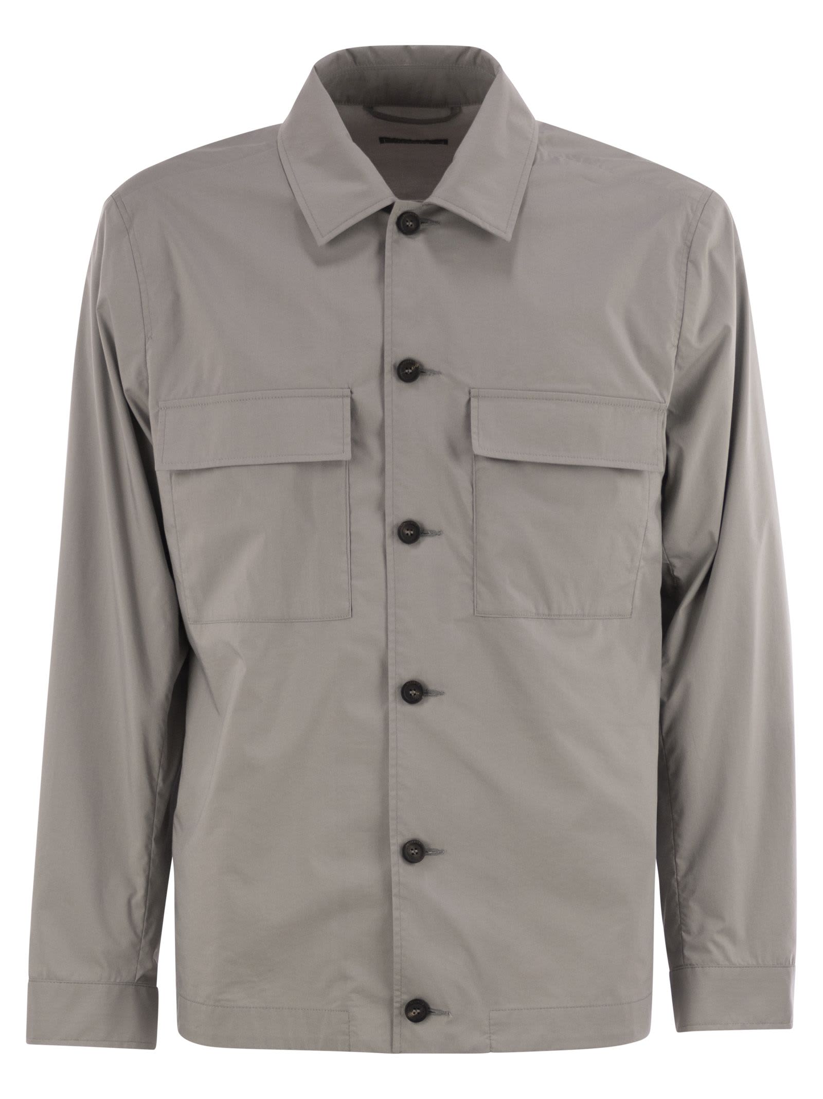 Tシャツ・カットソー PESERICO Overshirt in lightweight stretch cotton canvas Peserico Men Overshirt In Lightweight Stretch Cotton Canvas