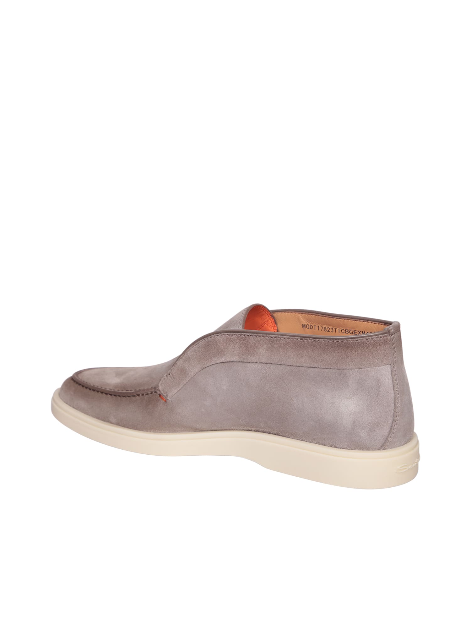 Shop Santoni Suede Beige Ankle Boots