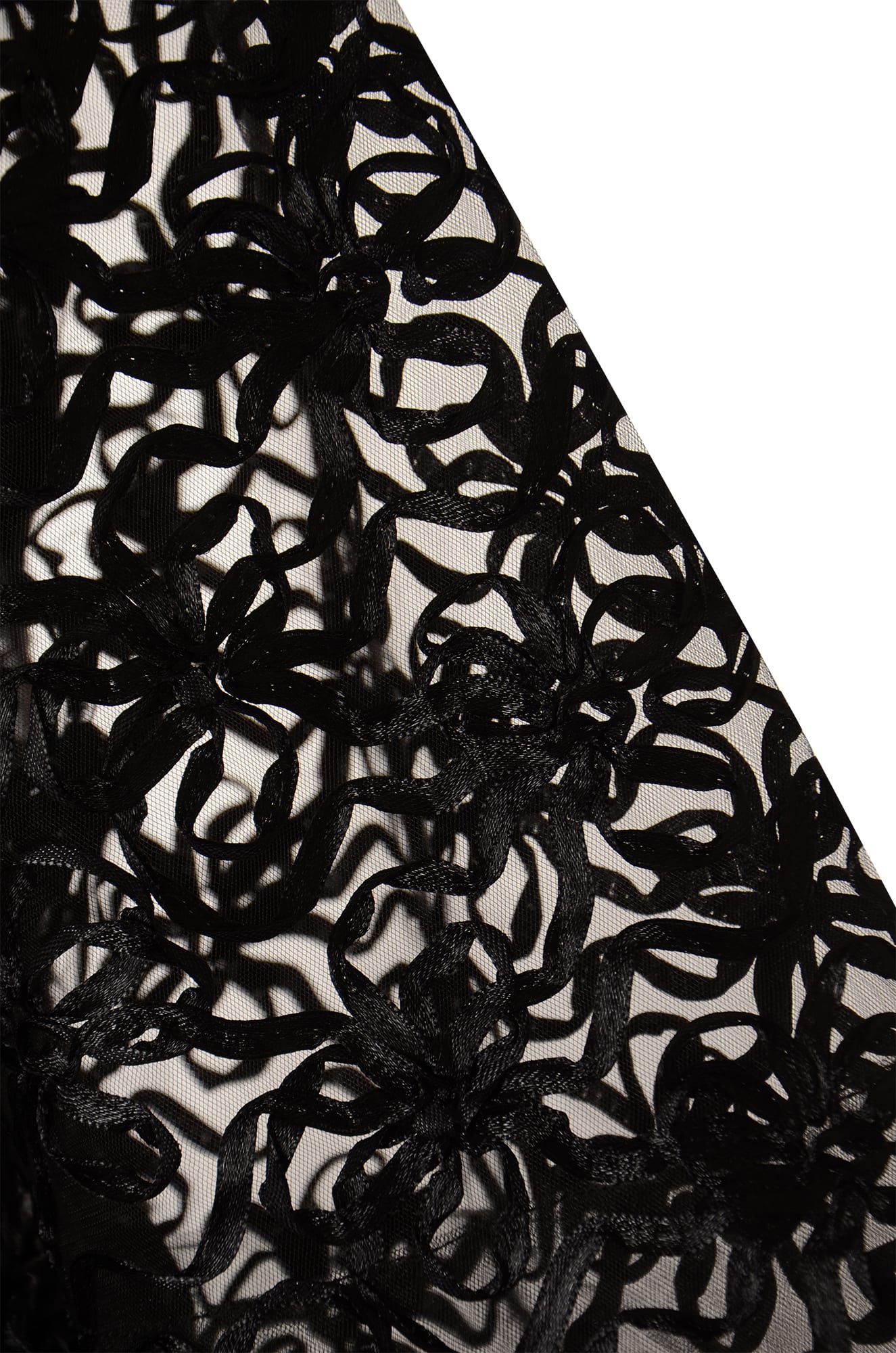 Shop Ganni Ribbon Detail See-through Layered Dress In Nero