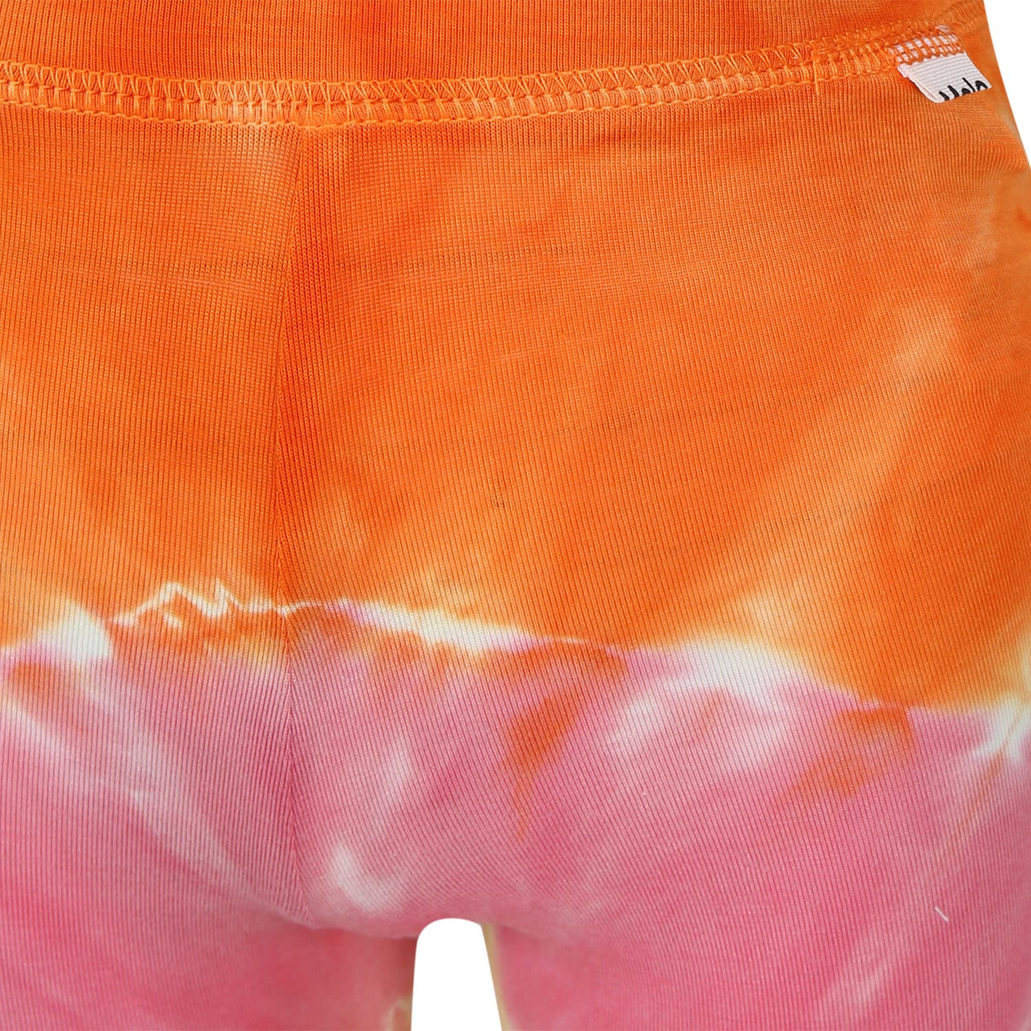 Shop Molo Orange Leggings For Girl With Tie-dye Print In Multicolor