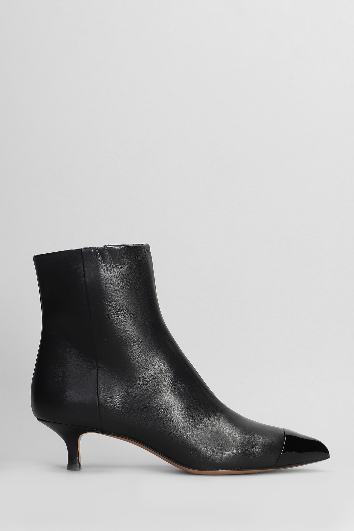 High Heels Ankle Boots In Black Leather