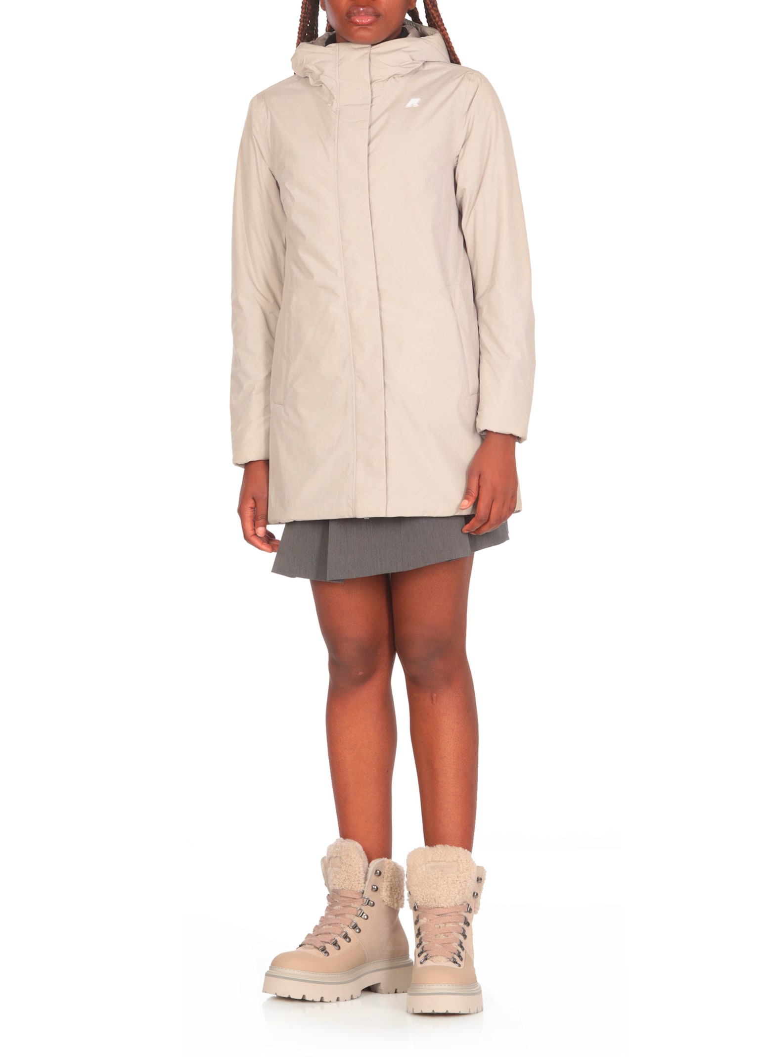 Shop K-way Sophie Soft Touch Marmotta Down Jacket In Beige