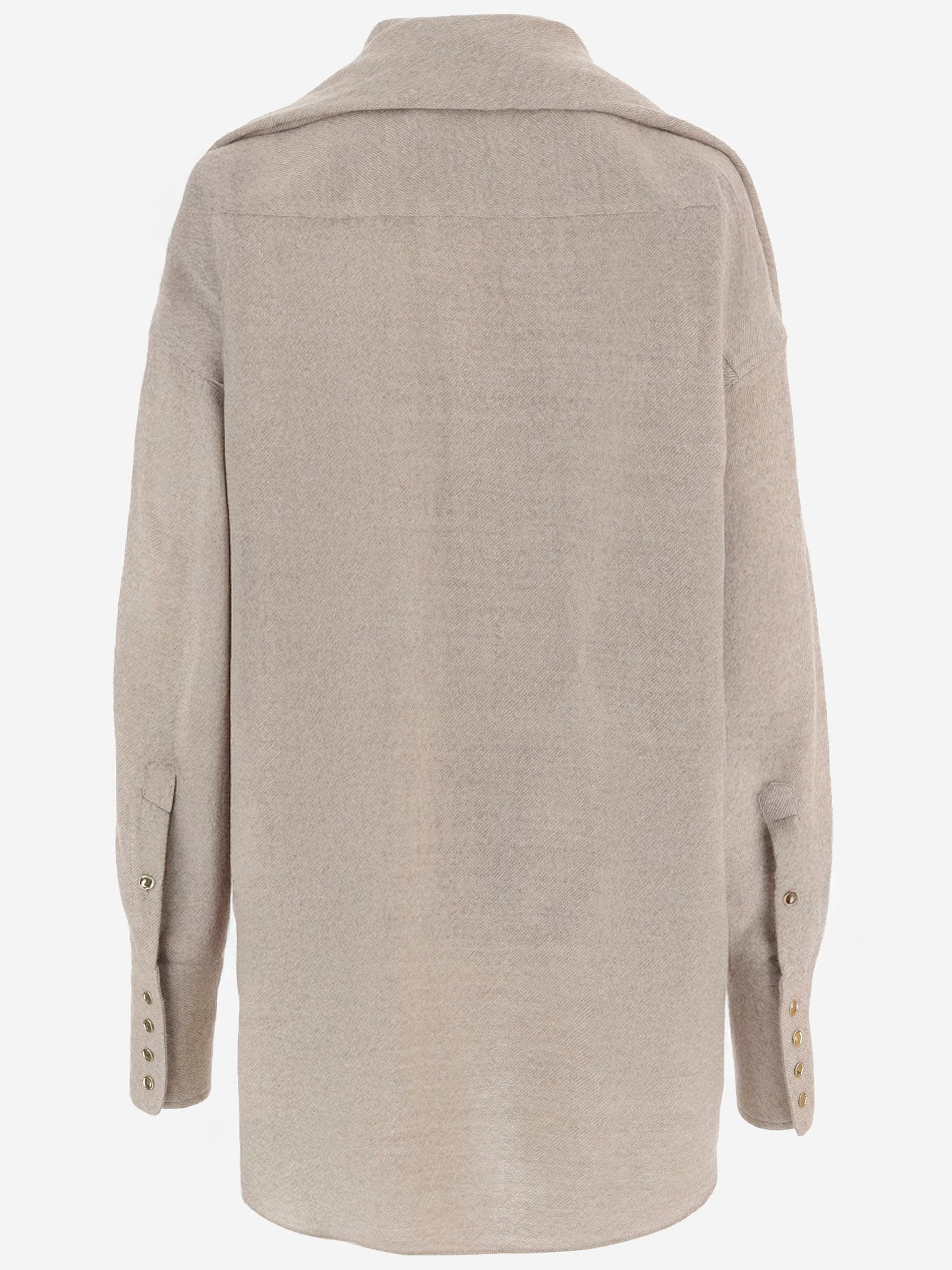 Darkpark Wool Shirt With Matching Shawl In Neutral