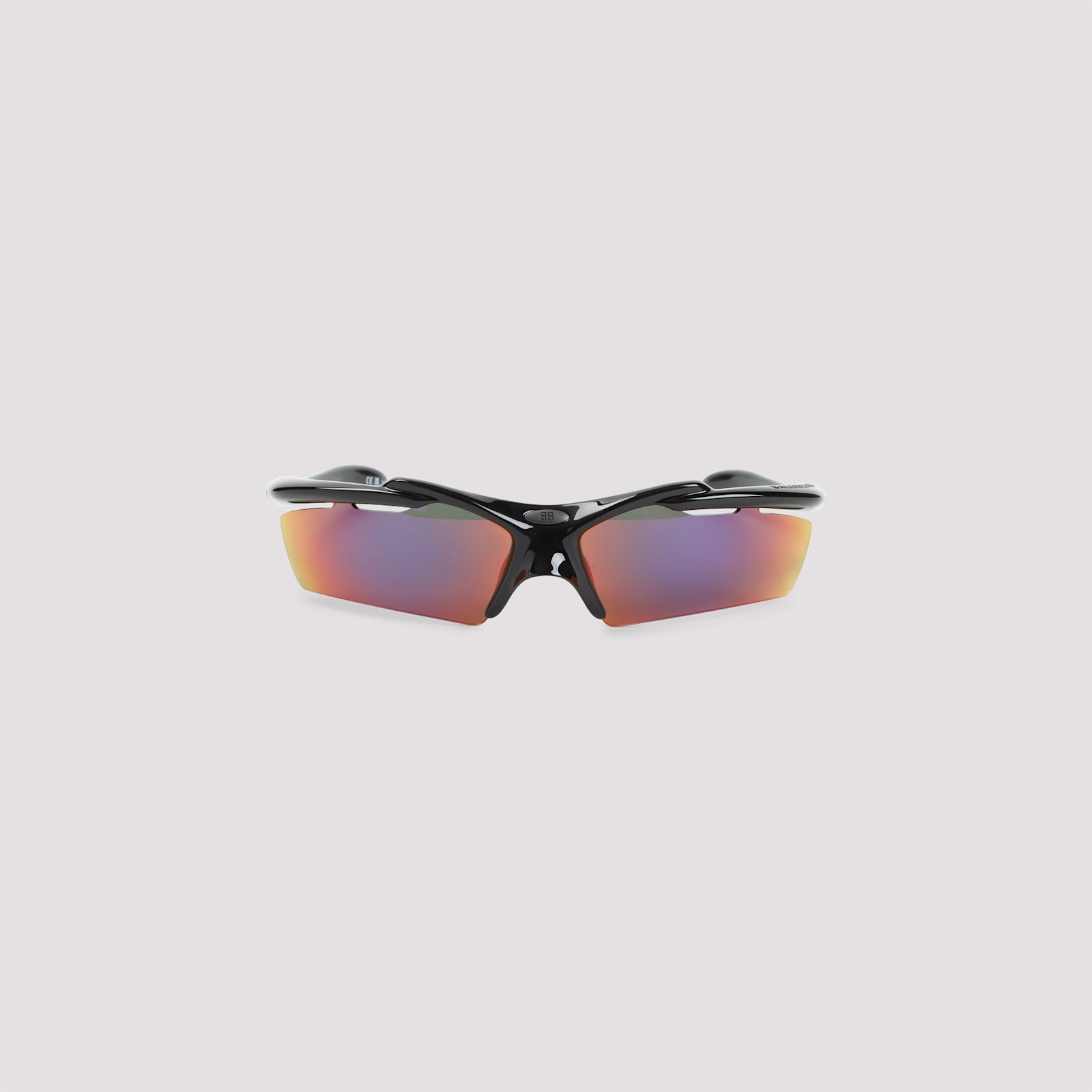 Shop Balenciaga Black Acetate Turbo Rectangle Sunglasses