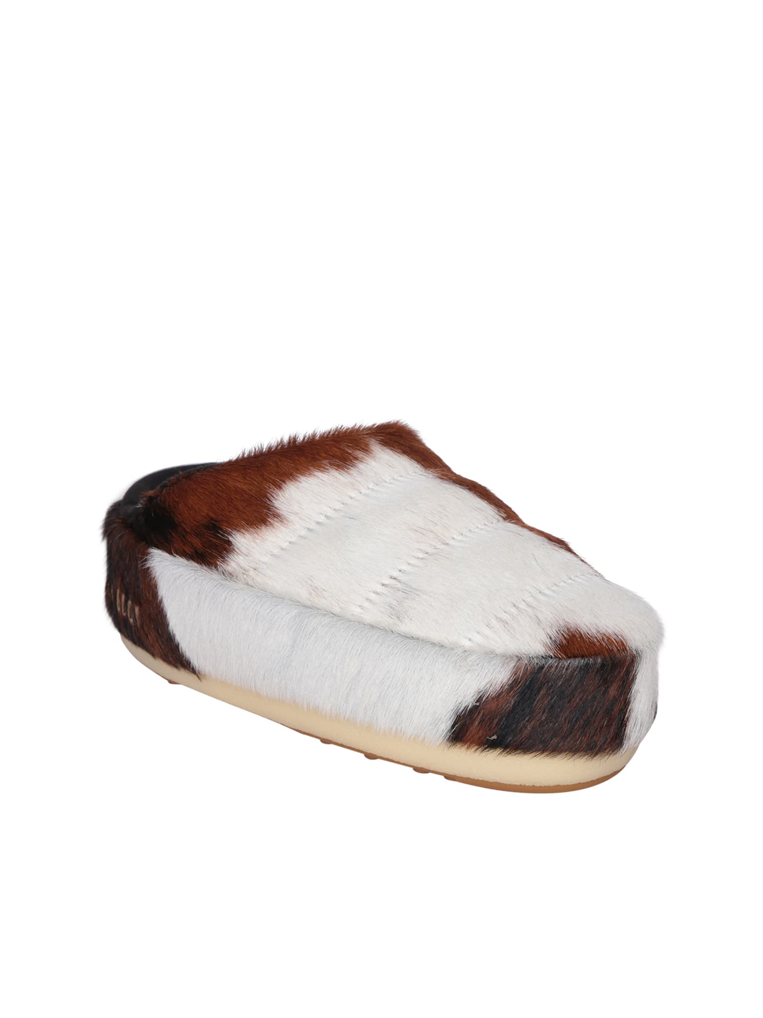 Shop Moon Boot Mules No Lace Pony White/brown