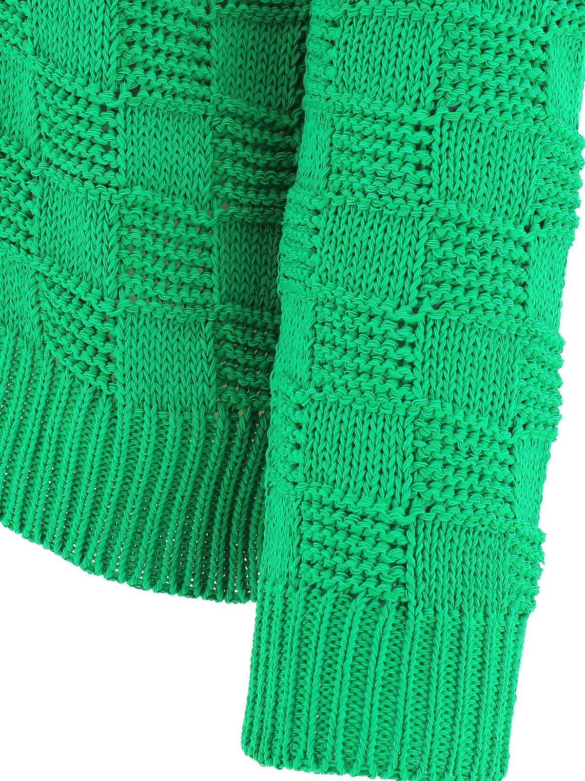 Shop Bottega Veneta Vneck Knit Cardigan In Green