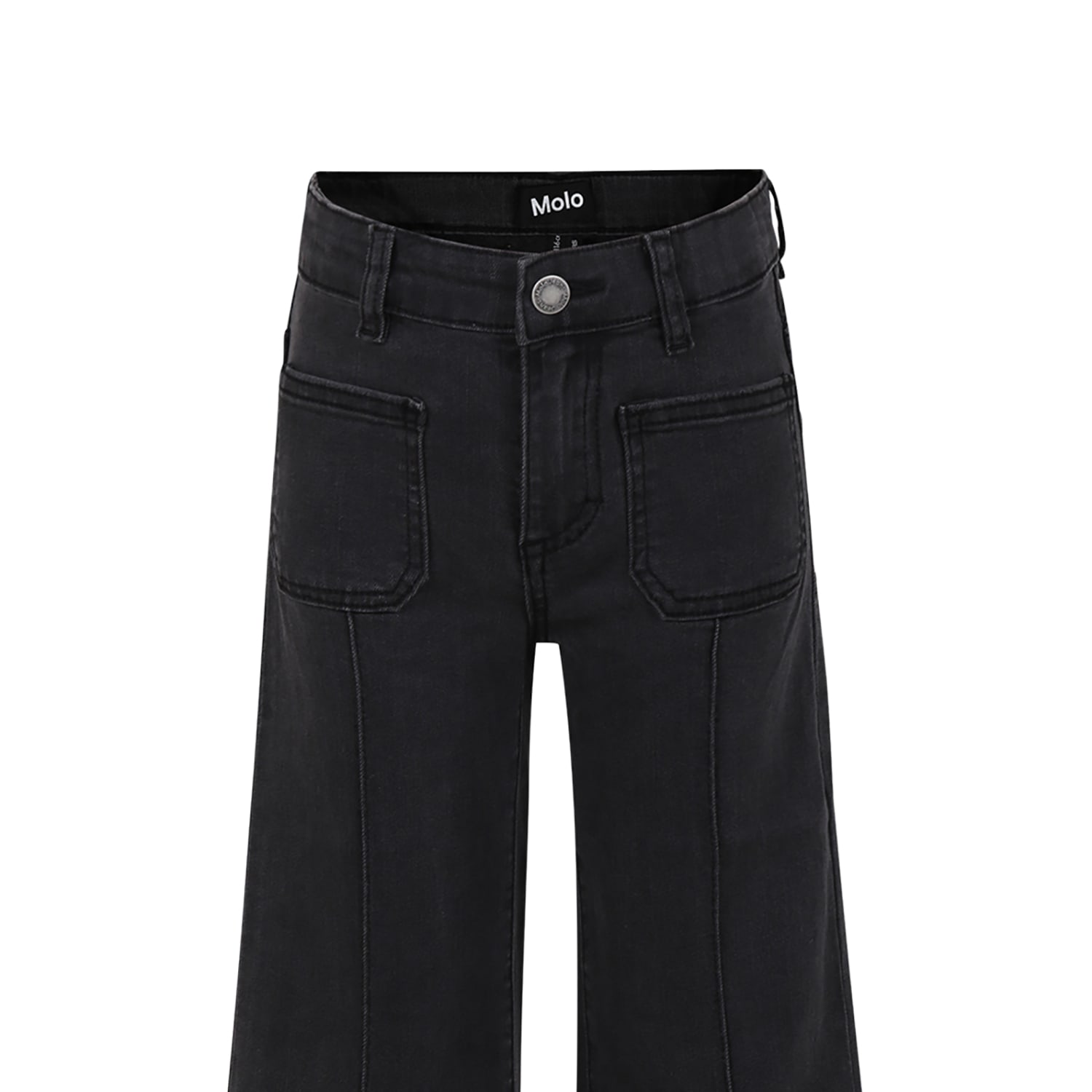 Shop Molo Black Jeans For Girl With Logo
