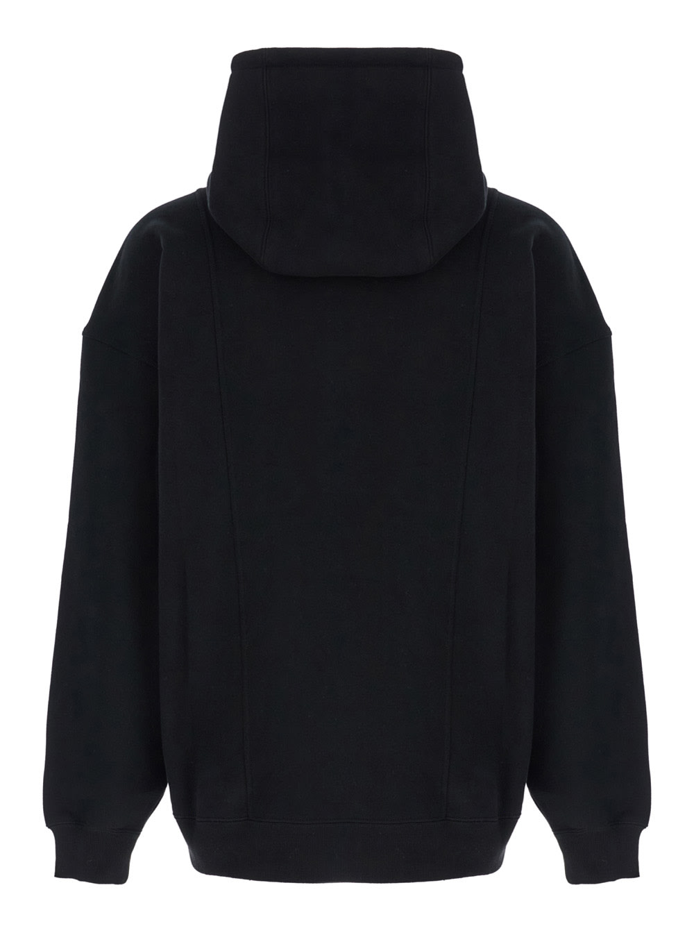 Shop Saint Laurent Black Hoodie With Logo Lettering Embroidery In Cotton Man