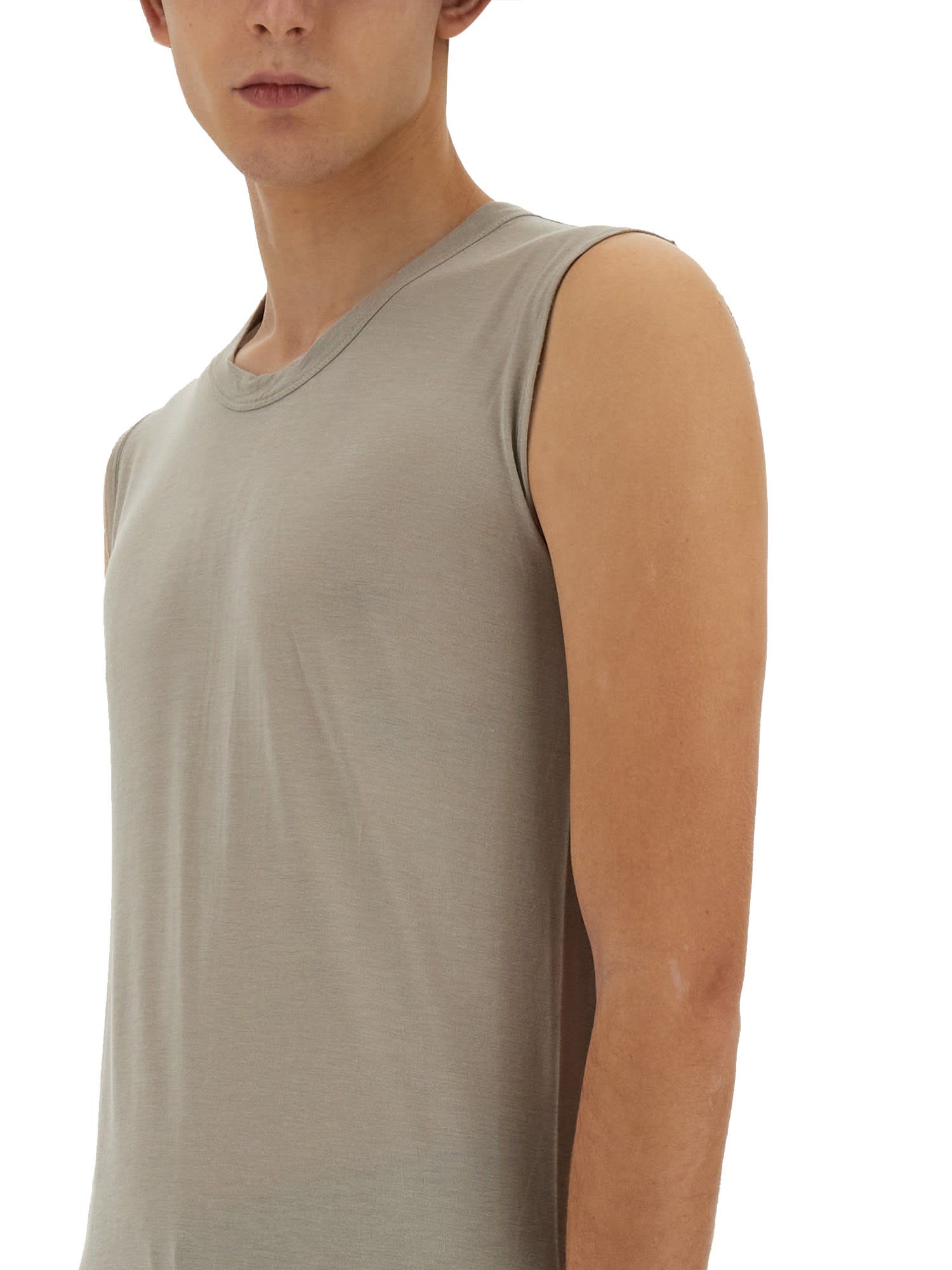 Shop Rick Owens Top Basic In Pearl