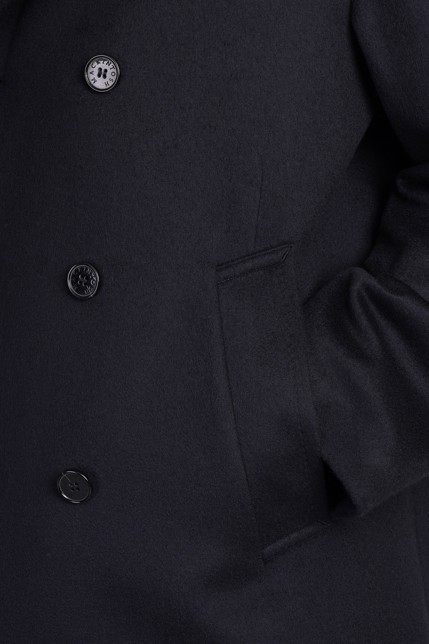 Shop Mackintosh Dalton Coat In Blue Wool