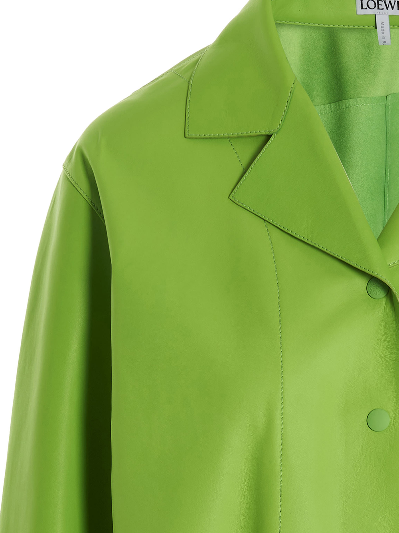 Shop Loewe Anagram Jacket In Green