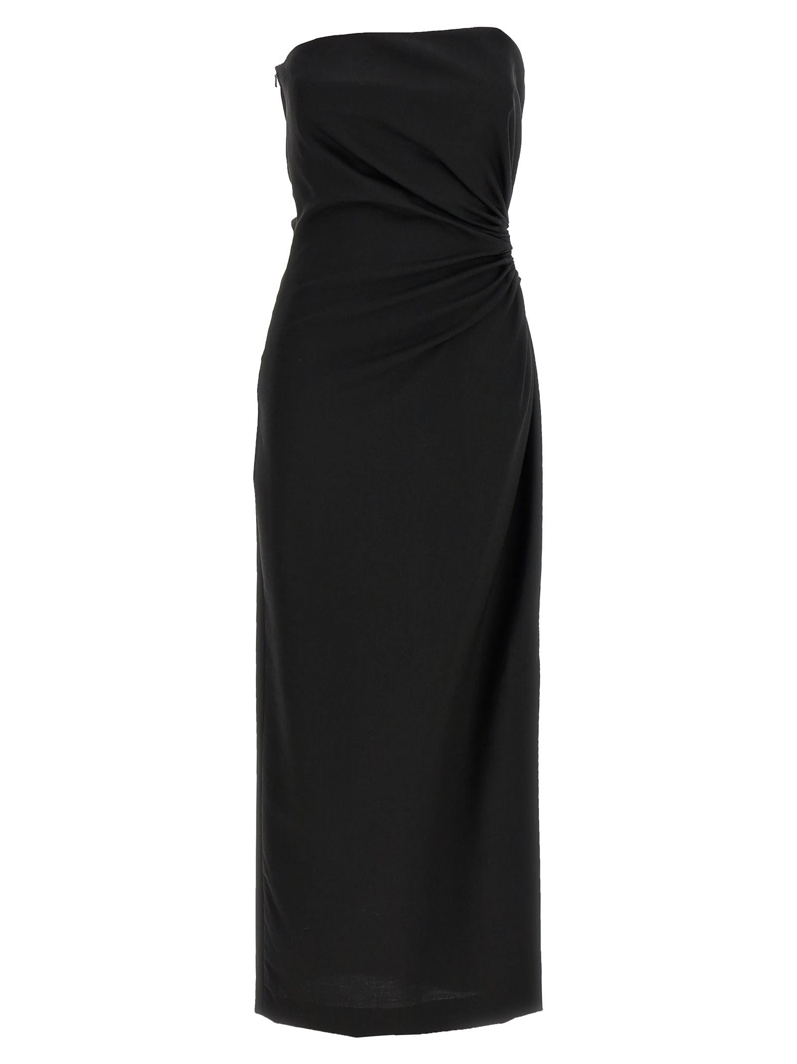 Max Mara Silva Wool-silk Dress In Black