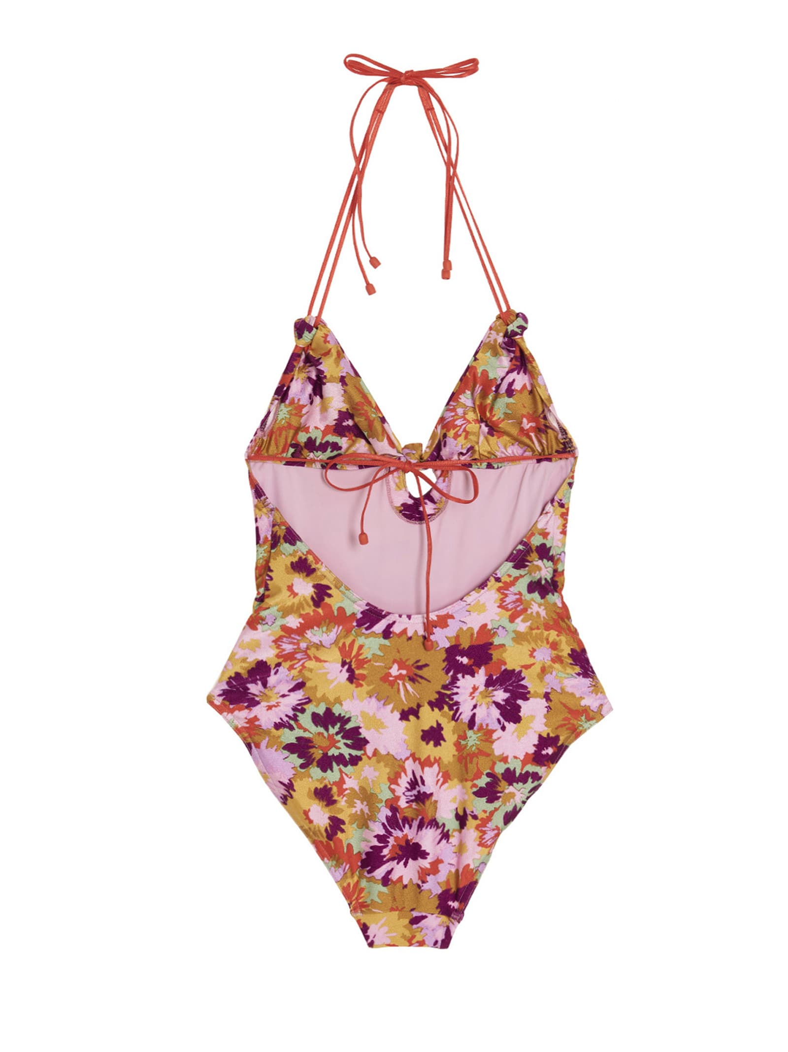 Shop Zimmermann Violet Knotted One-piece Swimsuit In Multicolor