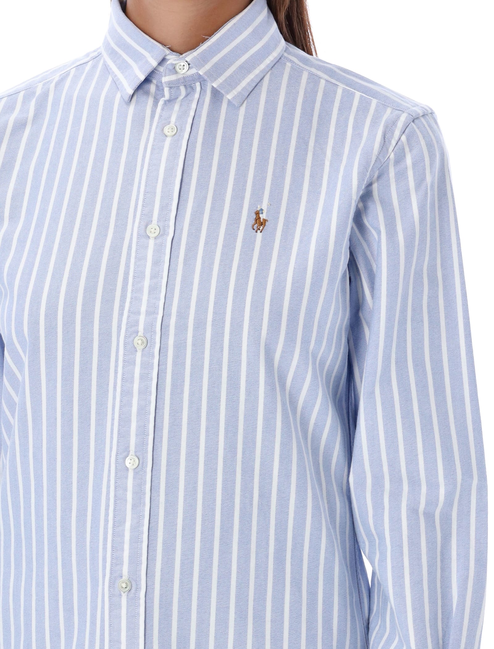 Shop Polo Ralph Lauren Oxford Cotton Shirt In Stripe