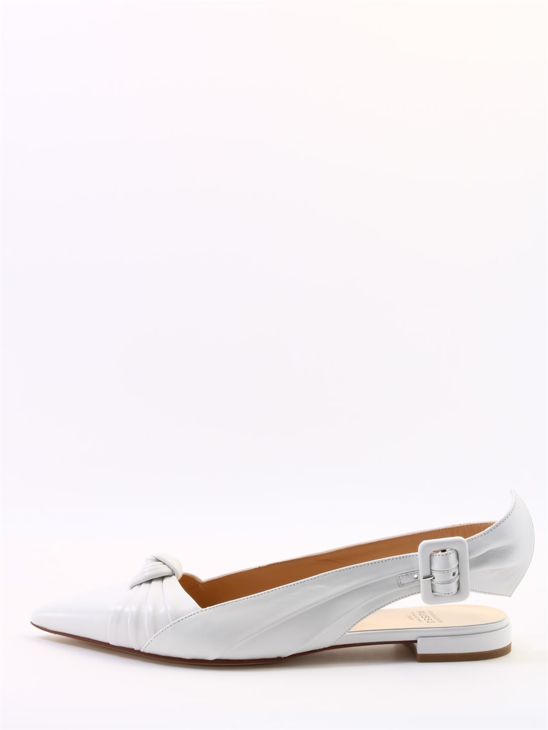 Buy Francesco Russo Slingbask Knot White online, shop Francesco Russo shoes with free shipping