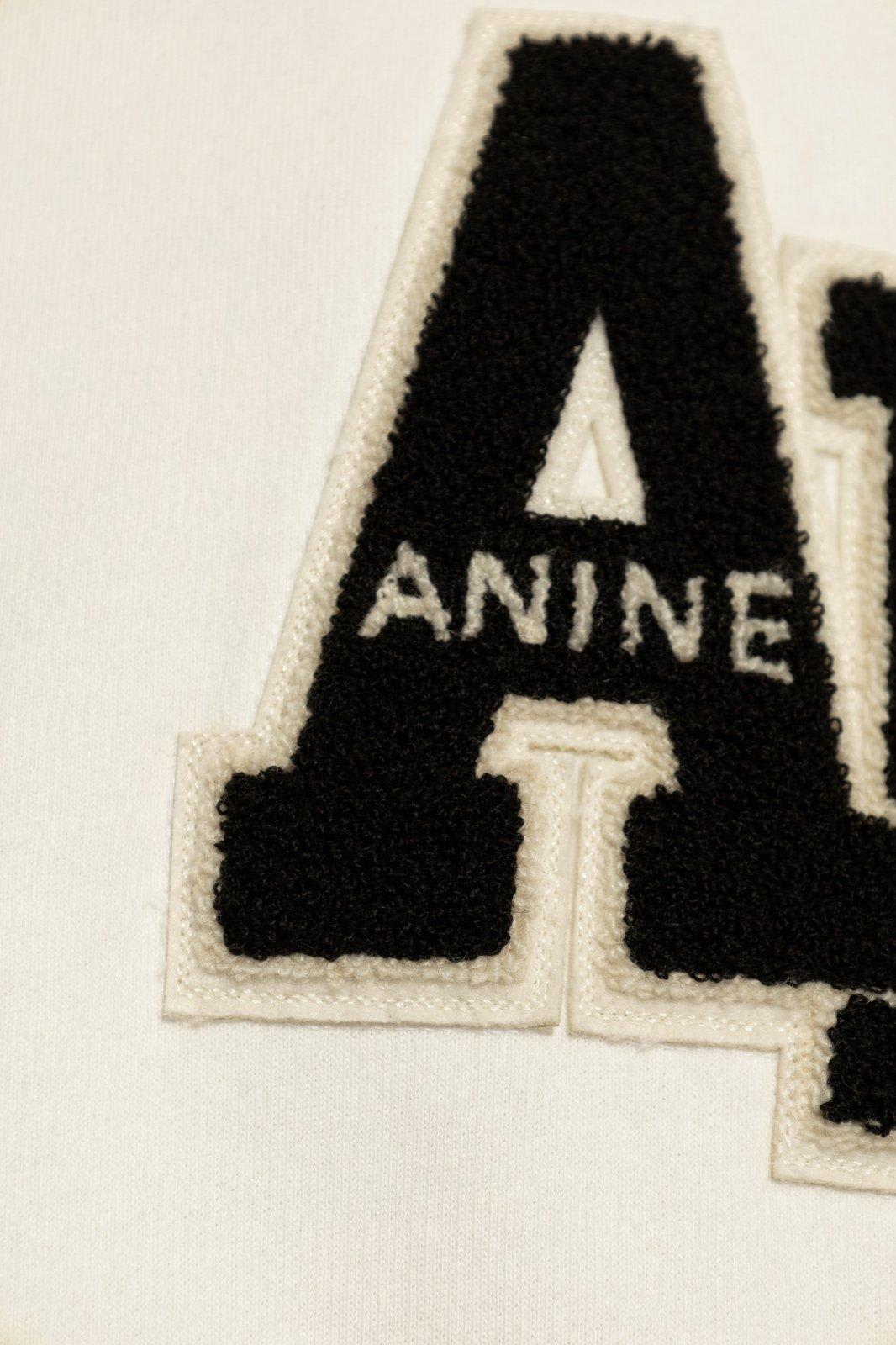 Anine Bing Miles Logo-patch Cotton Sweatshirt In White