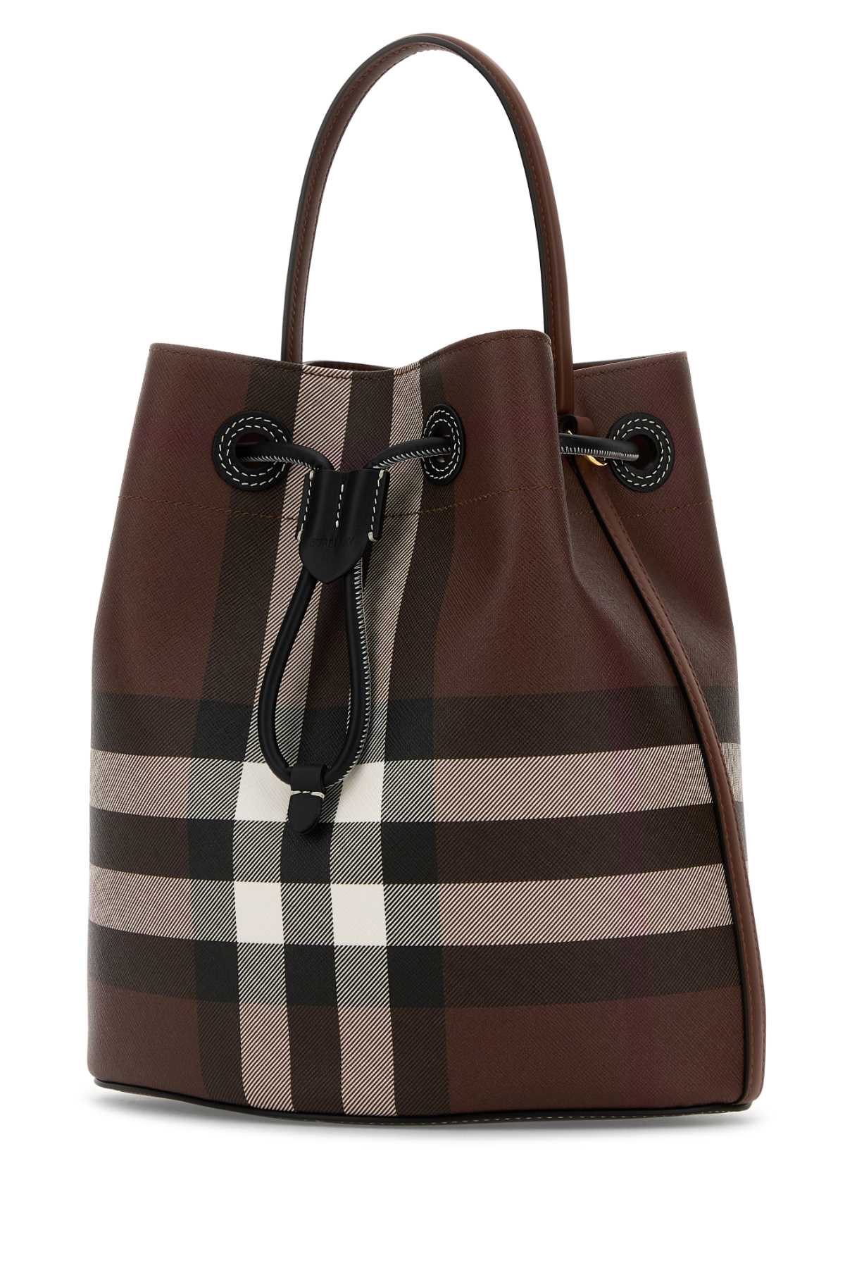 Burberry Printed Canvas Check Bucket Bag
