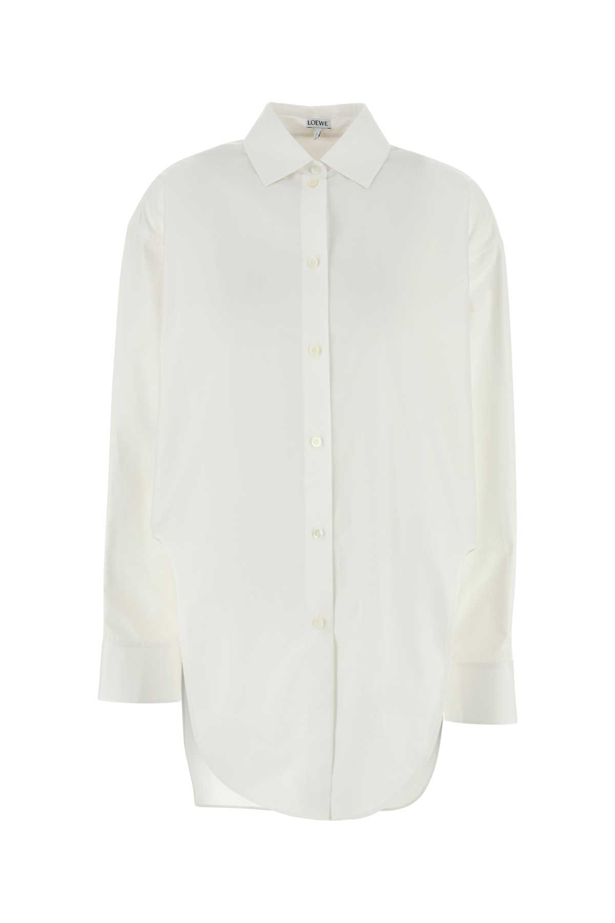 Loewe White Poplin Oversize Shirt In White