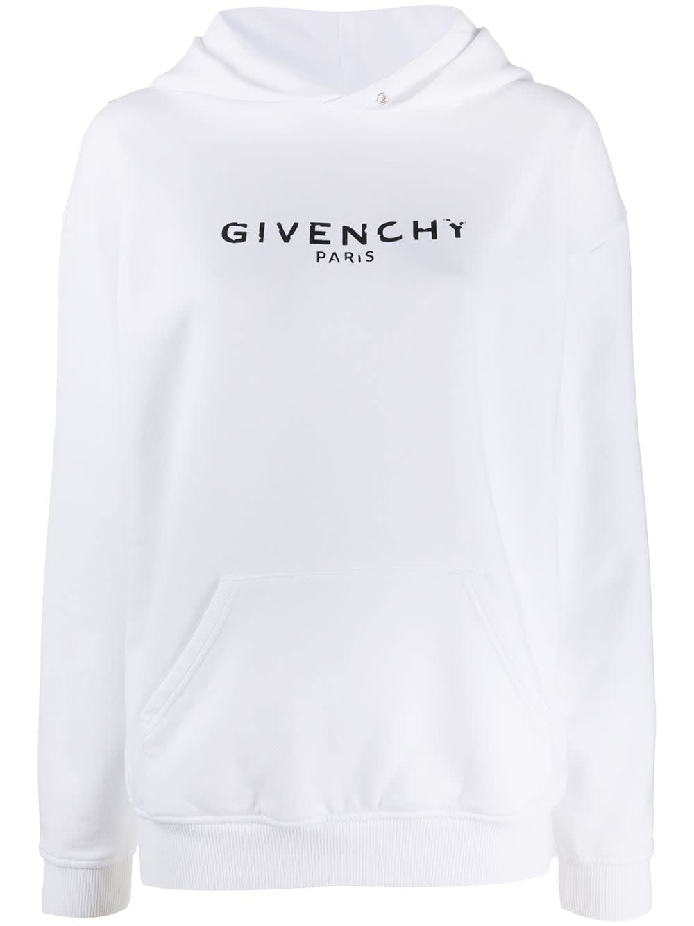Givenchy Woman White Loose-fit Hoodie With Vintage Logo