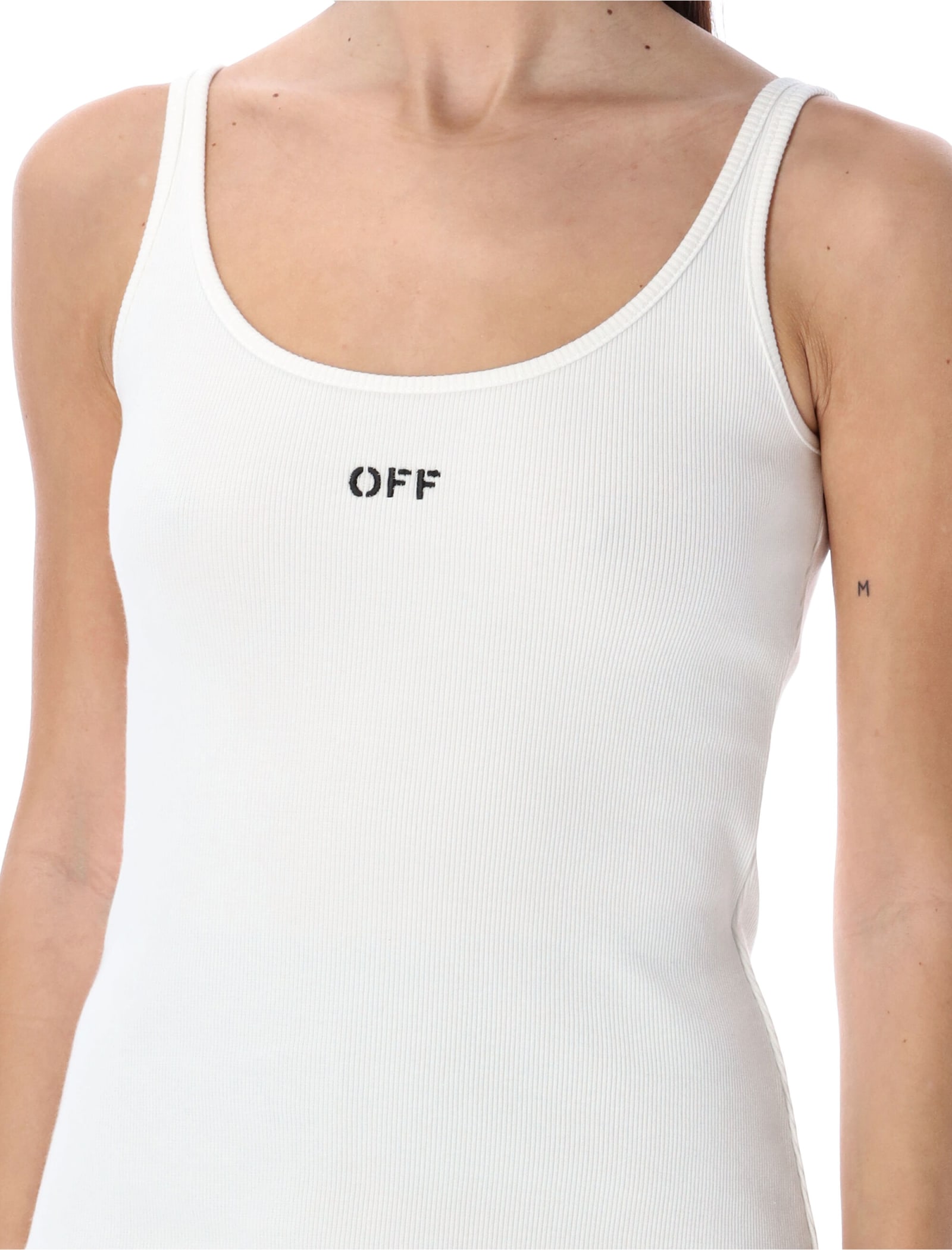 Shop Off-white Off Stamp Rib Tank Top In White