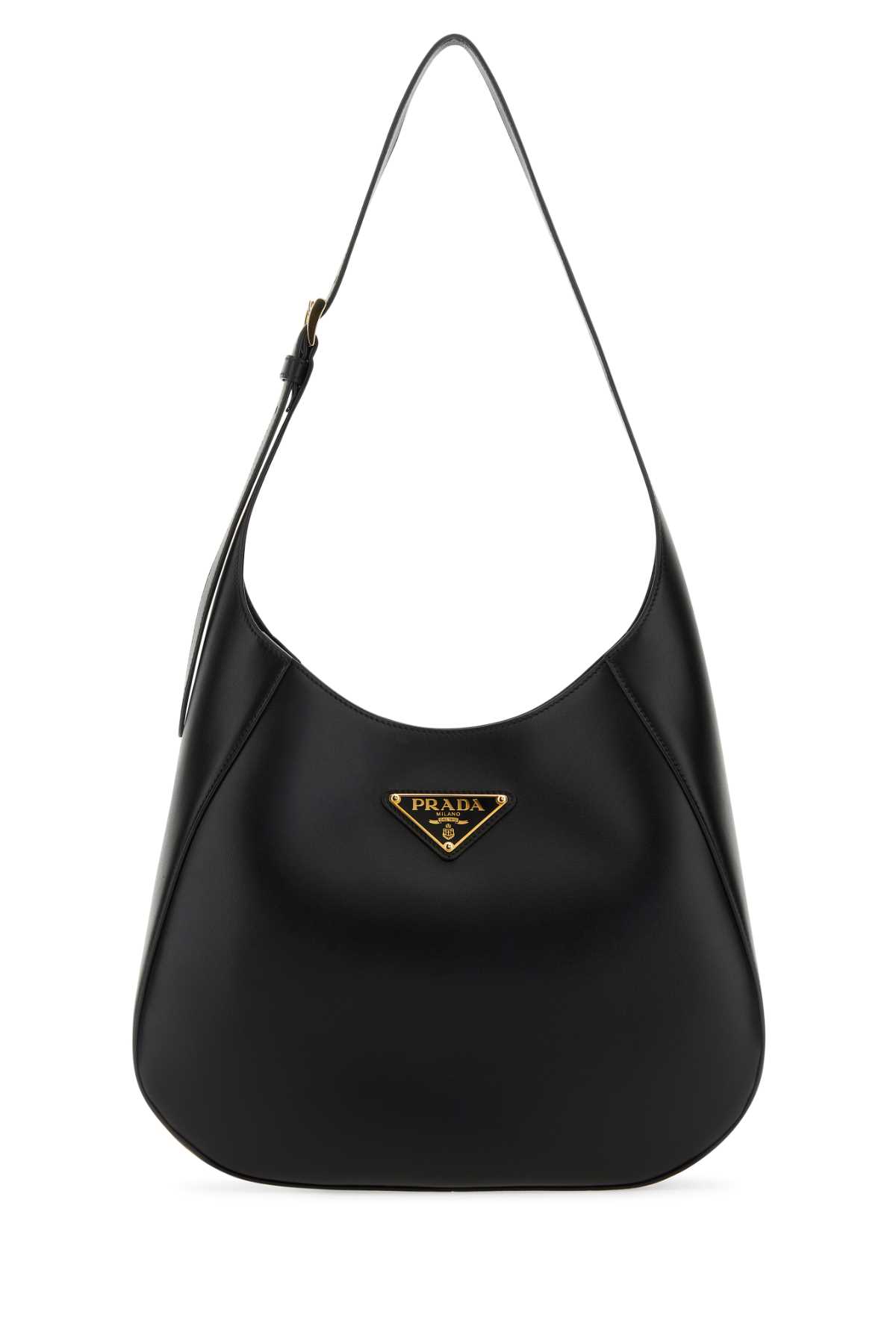 Shop Prada Black Leather Shoulder Bag In Nero