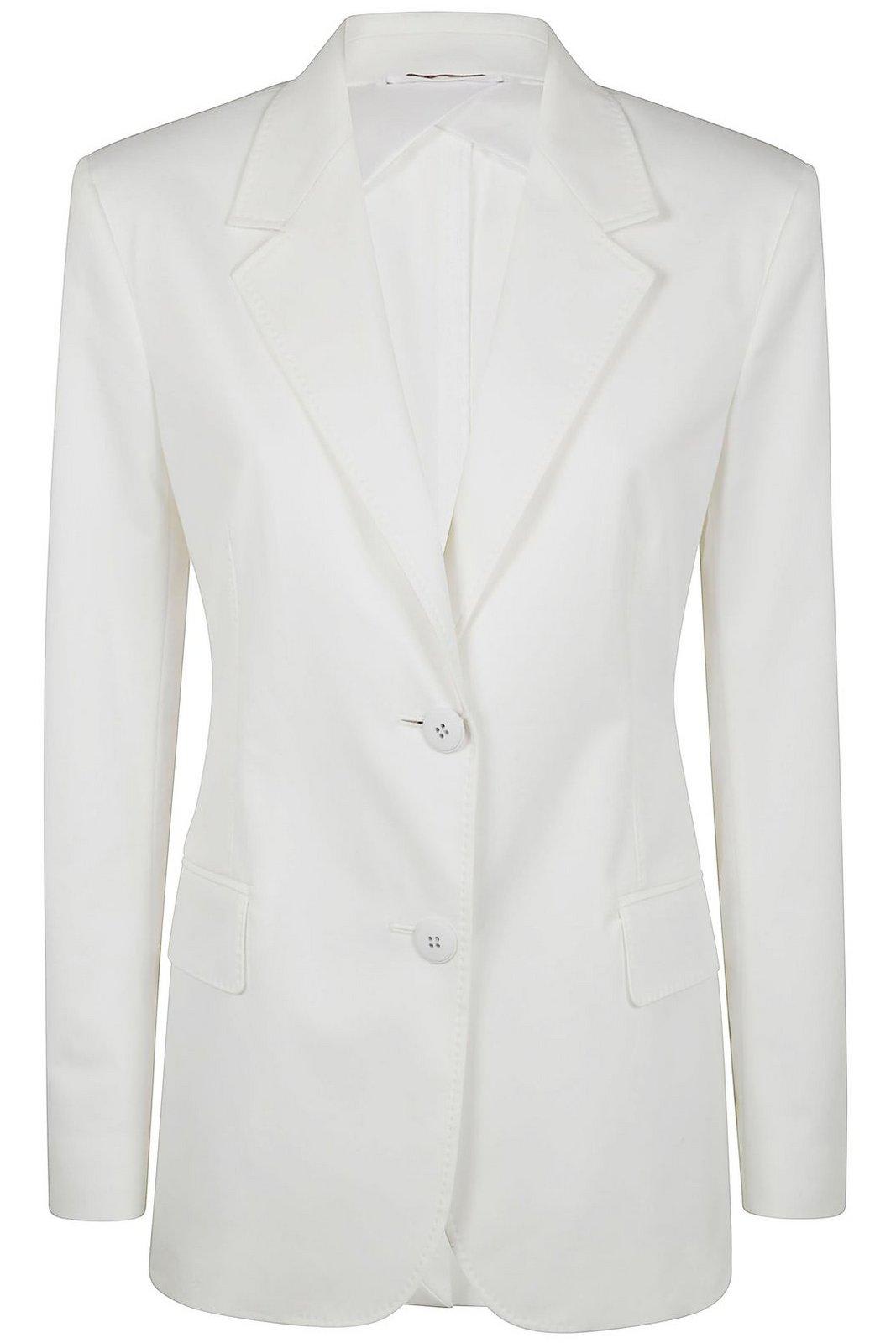 Max Mara Yuppy Single-breasted Long-sleeved Blazer In White