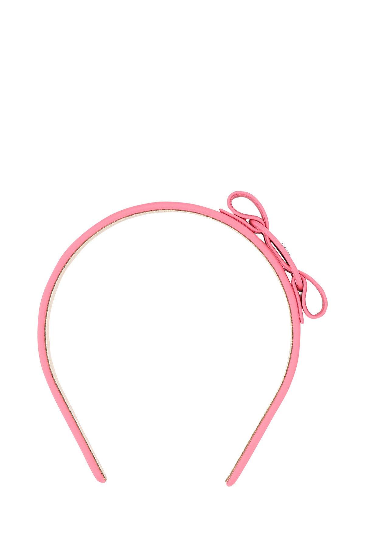 Shop Ferragamo Pink Leather Hair Band In Purple