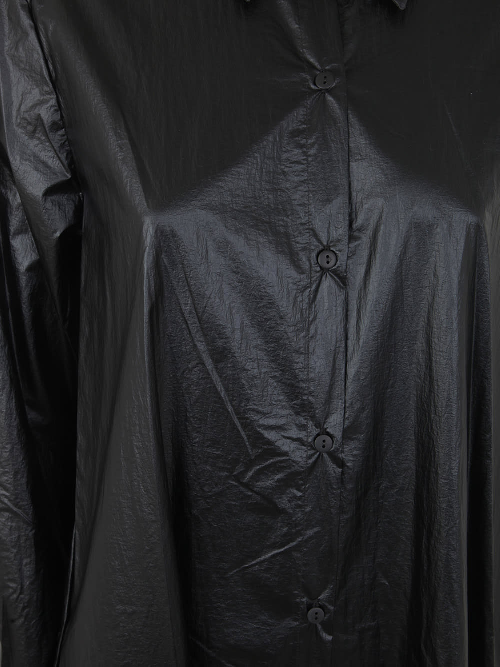 Shop Maria Calderara Wrap Choc Parachute Shirt In Black