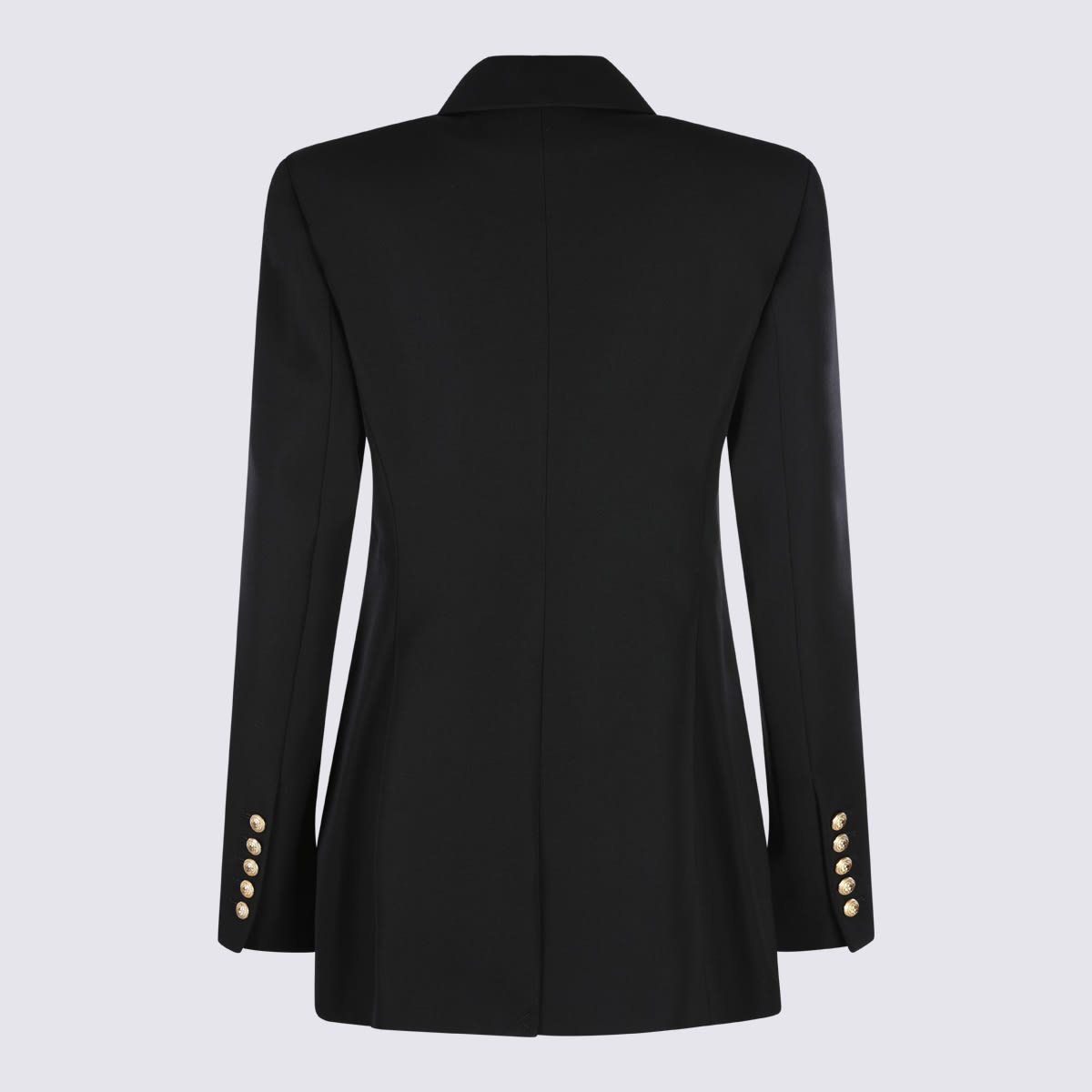 Shop Balmain Black Wool Blazer