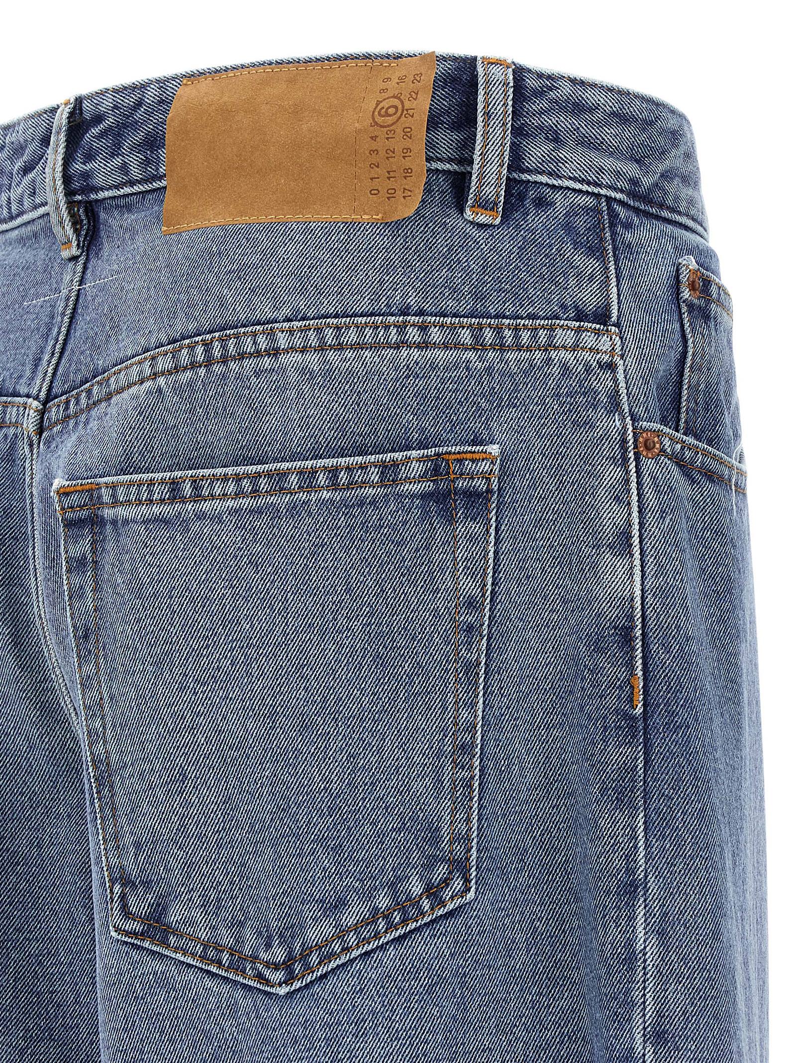 Mm6 Maison Margiela Jeans With Frayed Details In Multi