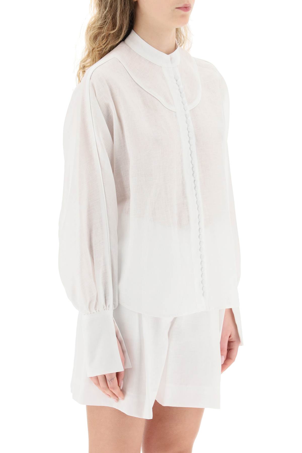 Shop Mvp Wardrobe Tijuana Linen Shirt In Bianco (white)