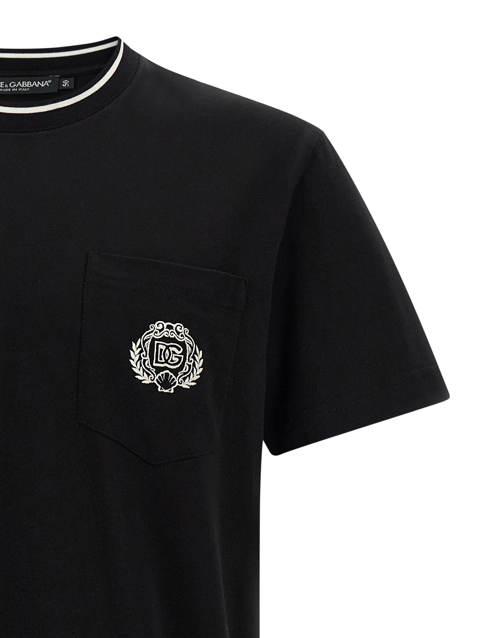 Dolce & Gabbana Pocket T-shirt In Black