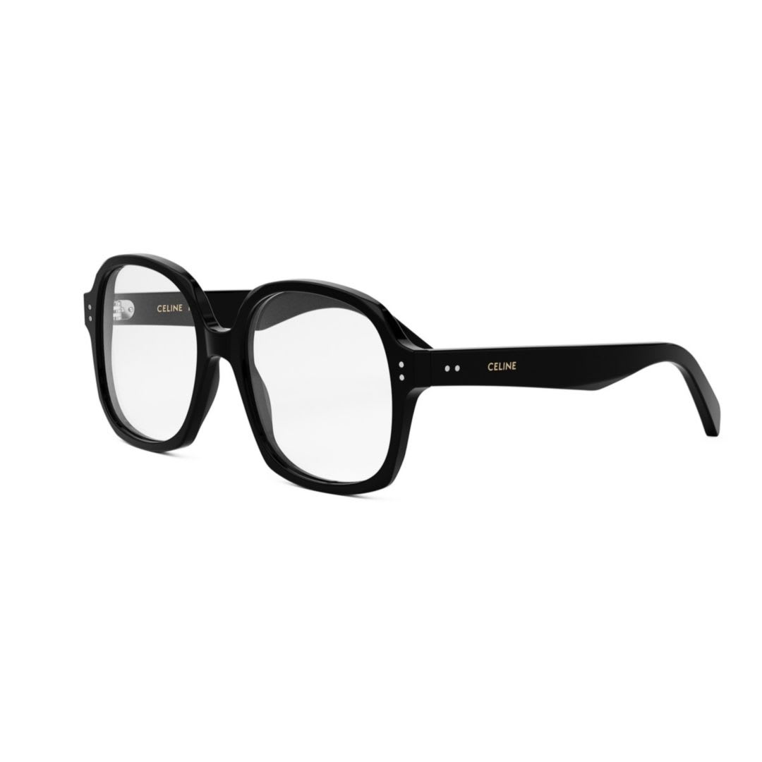 Celine Oversized Round Acetate Optical Glasses In 001 - Black