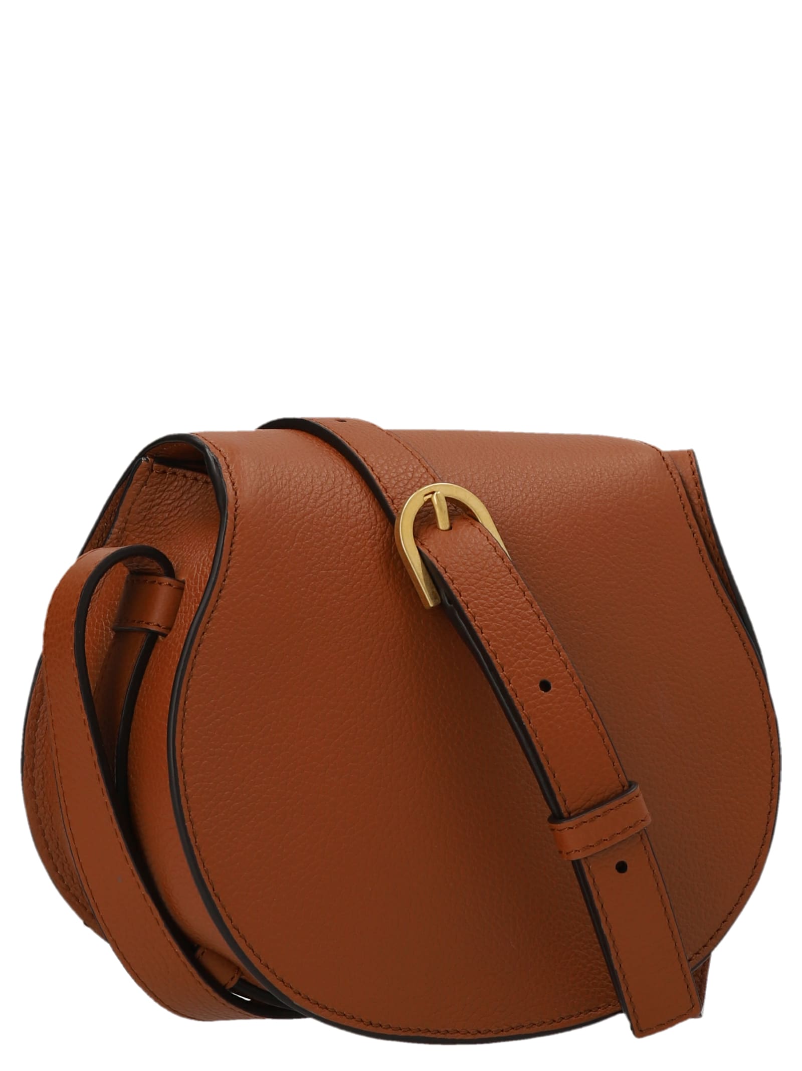 Shop Chloé Saddle Marcie Small Crossbody Bag In M Tan