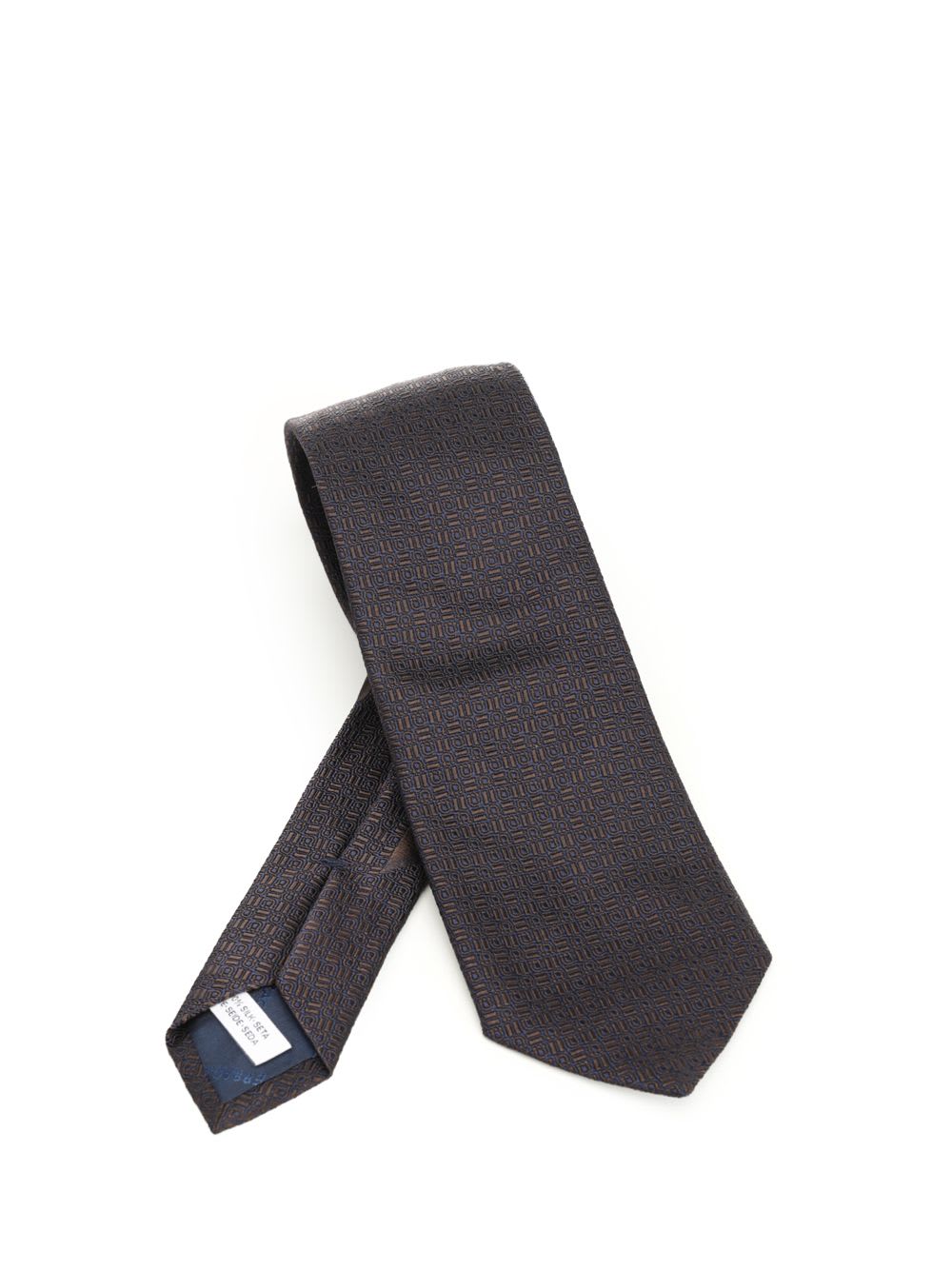 Ferragamo Gancini Graphic Jacquard Tie Ties And Bow Ties Brown In Brown