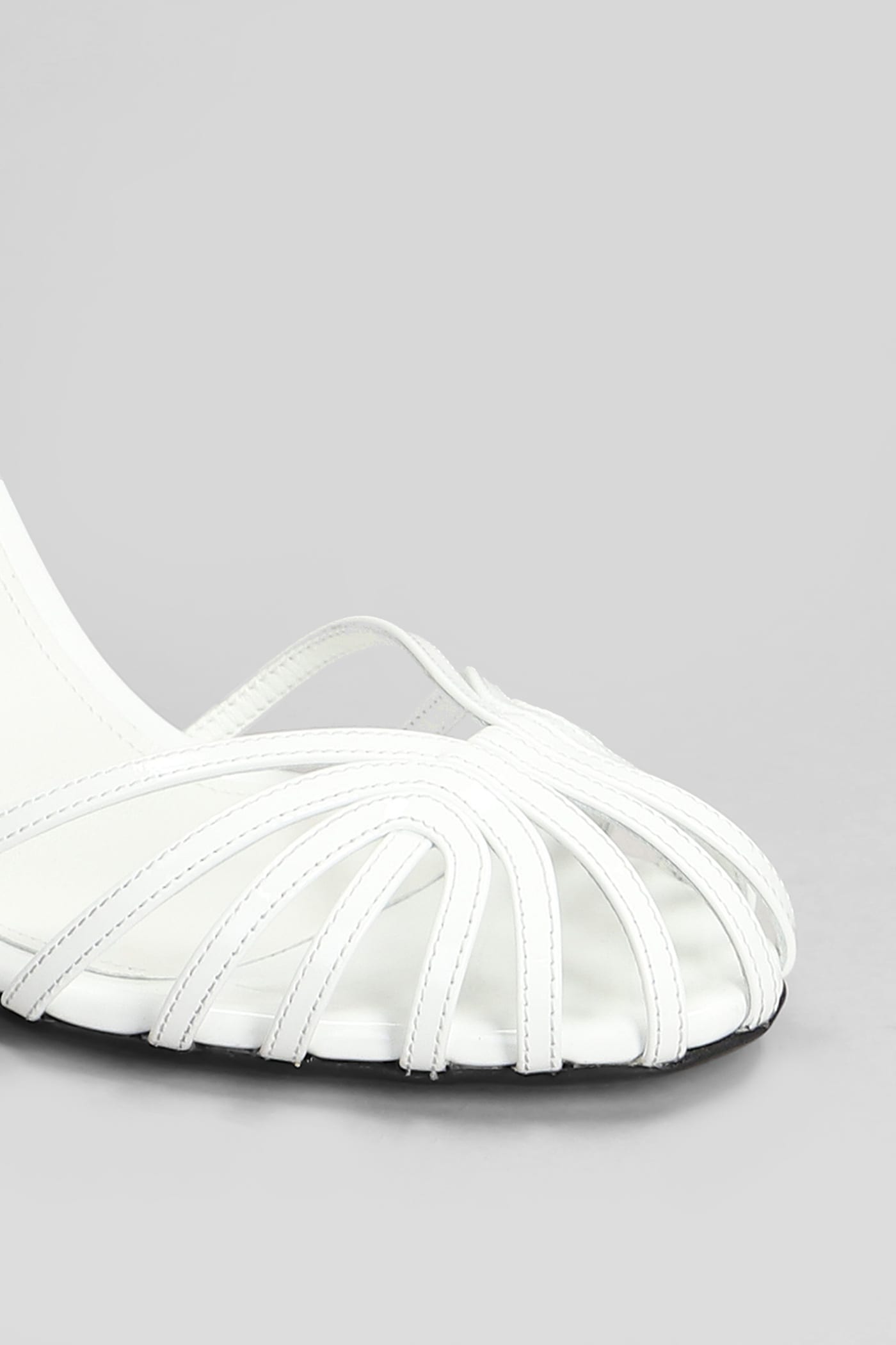 Alevì Ally 95 Sandals In White Patent Leather In White