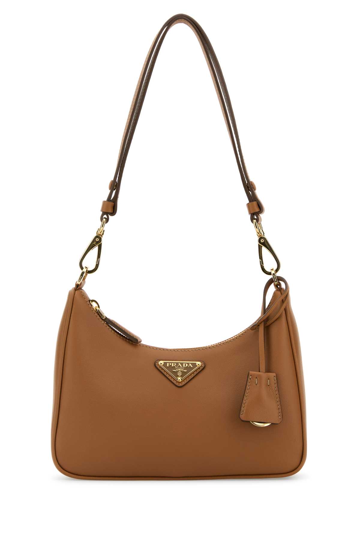 Shop Prada Caramel Leather Mini  Re-edition Shoulder Bag In Caramel 0