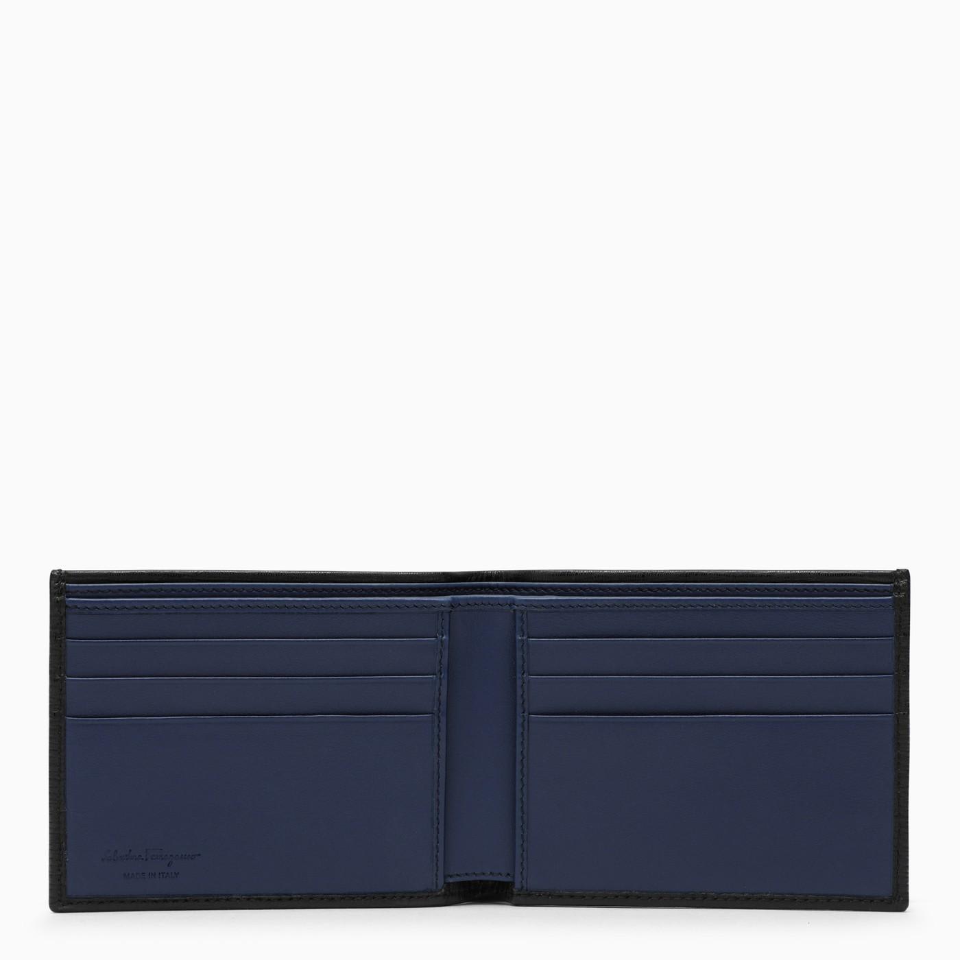 Shop Ferragamo Gancini Two-tone Black\/blue Billfold Wallet