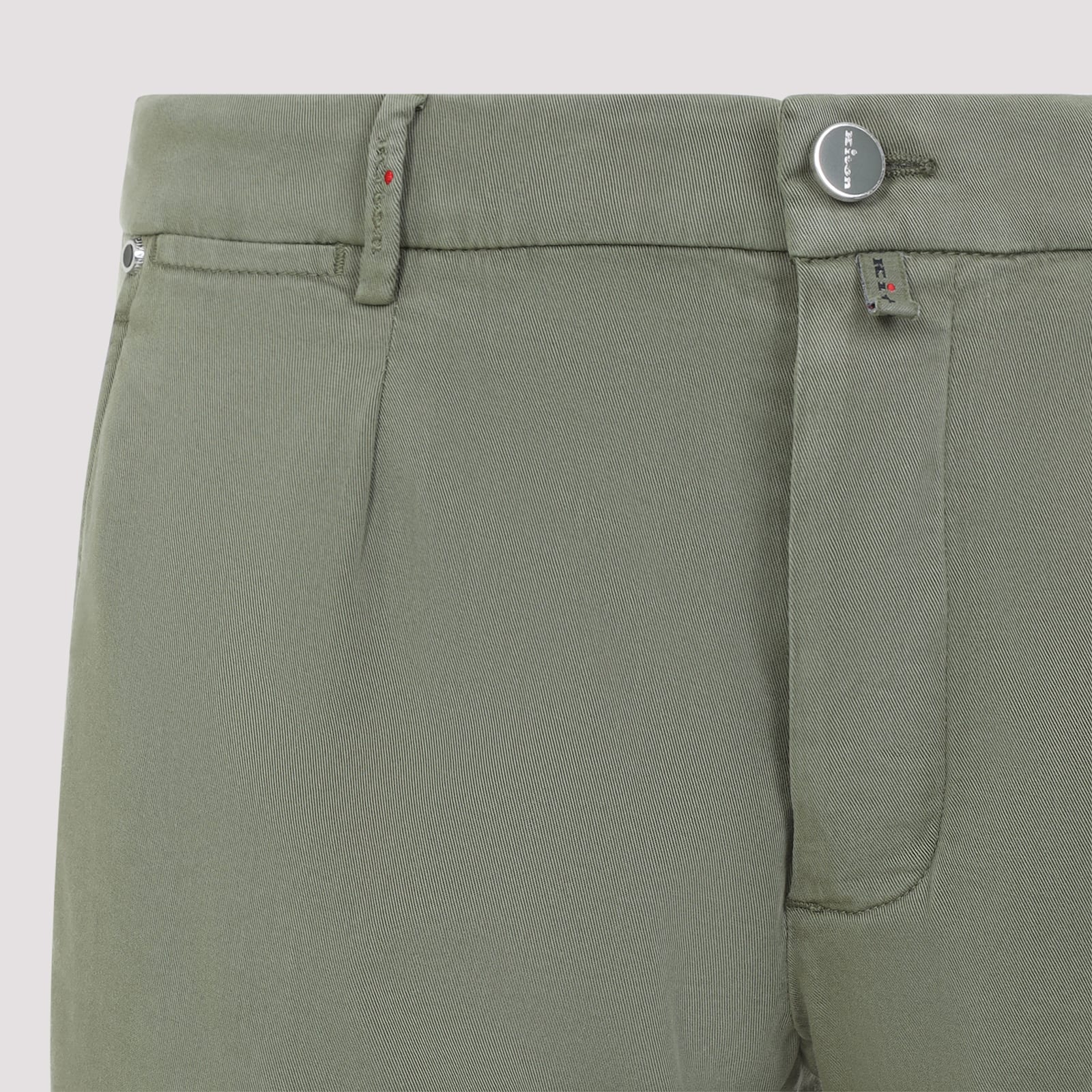 Shop Kiton Shorts In Verde Militare