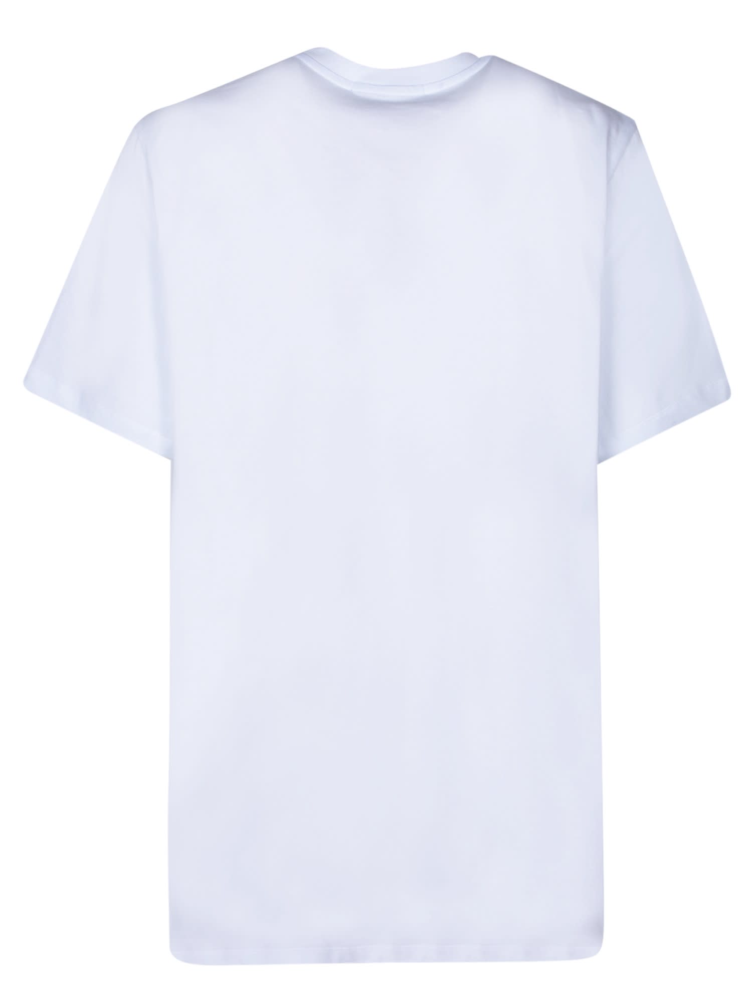 Shop Msgm Logo Black Brushed T-shirt In White
