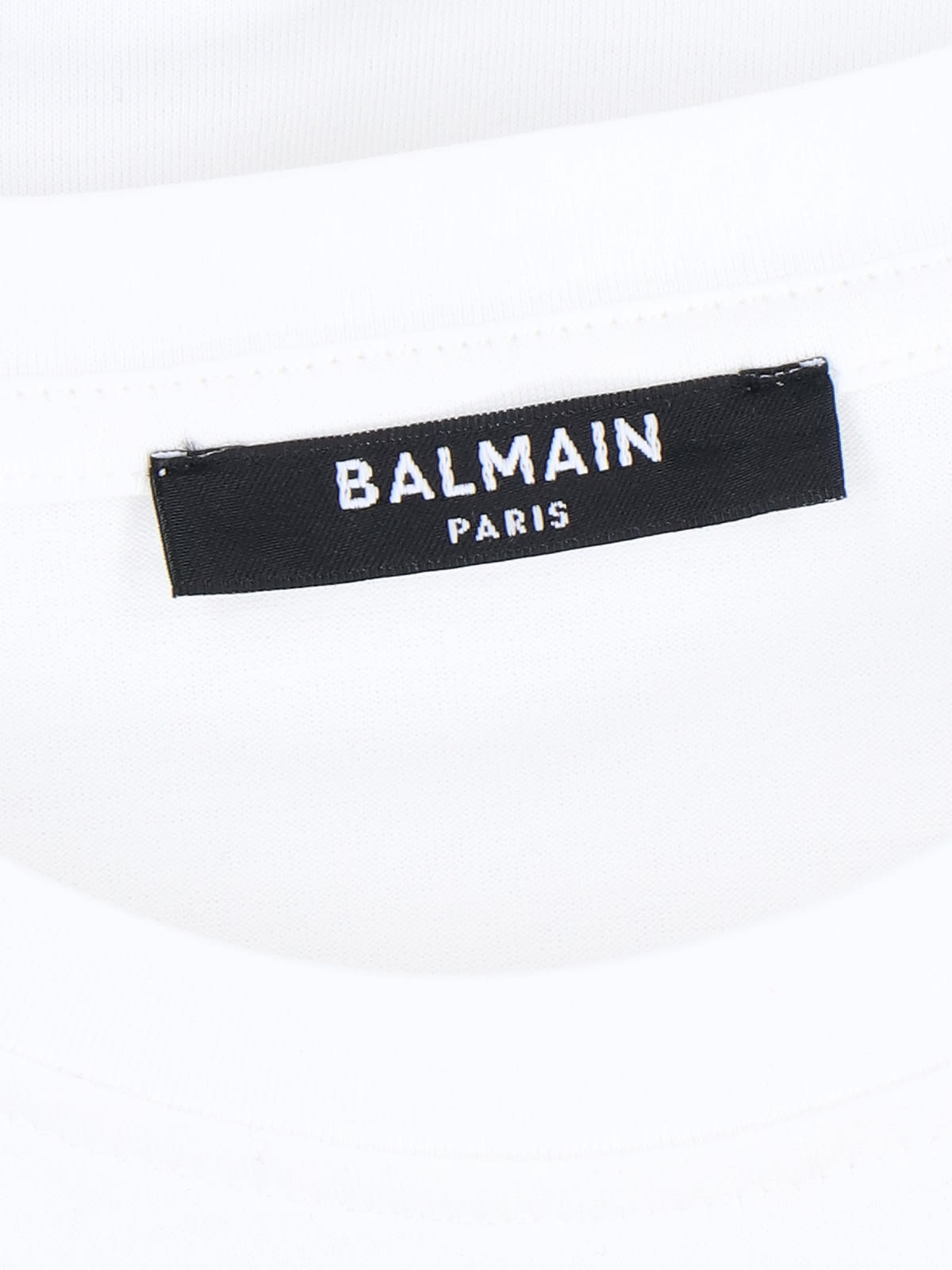 Shop Balmain Logo Crop T-shirt In Bianco