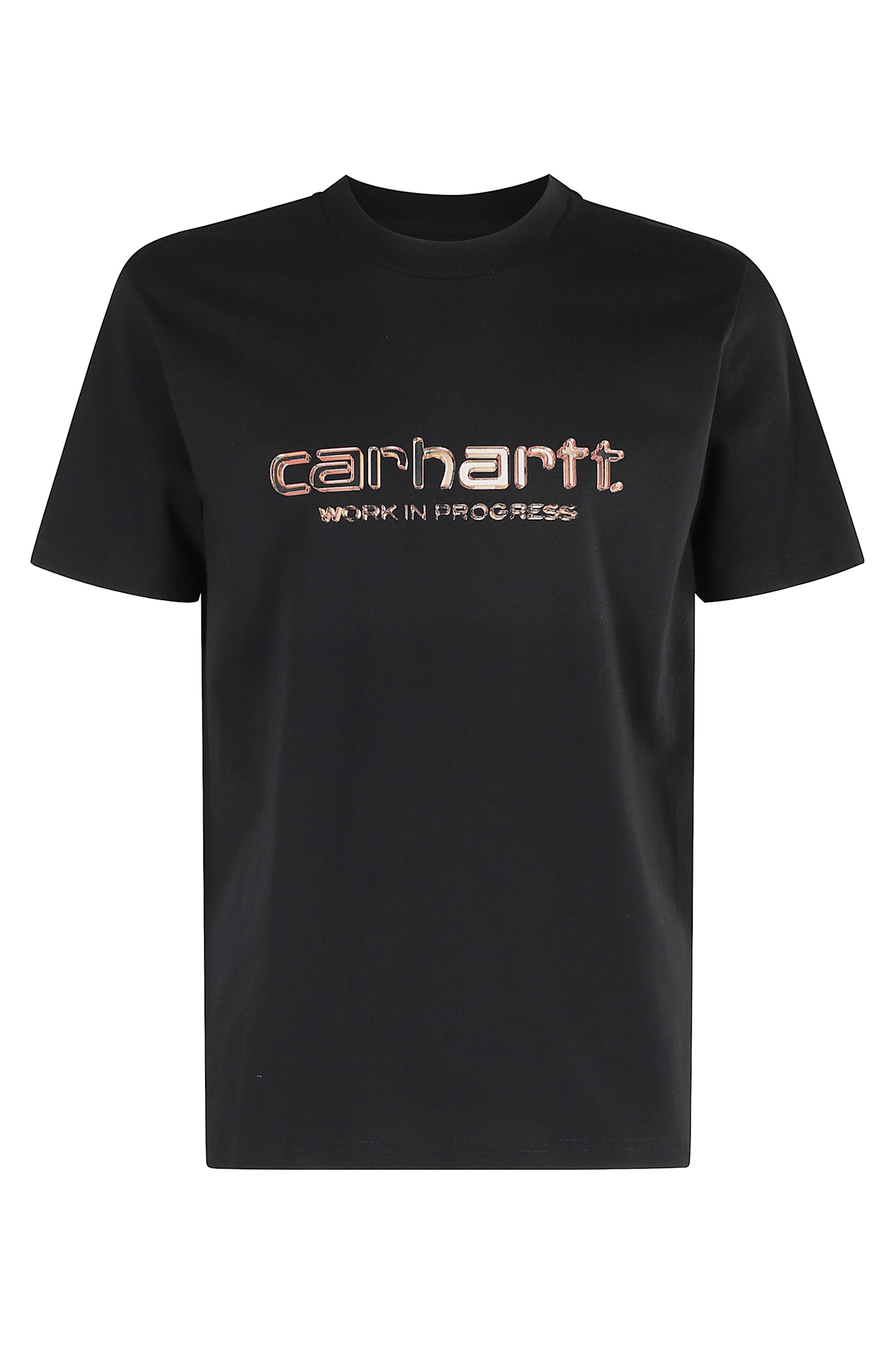 Carhartt Short Sleeve Solar Chrome Script T Shirt Black In Black