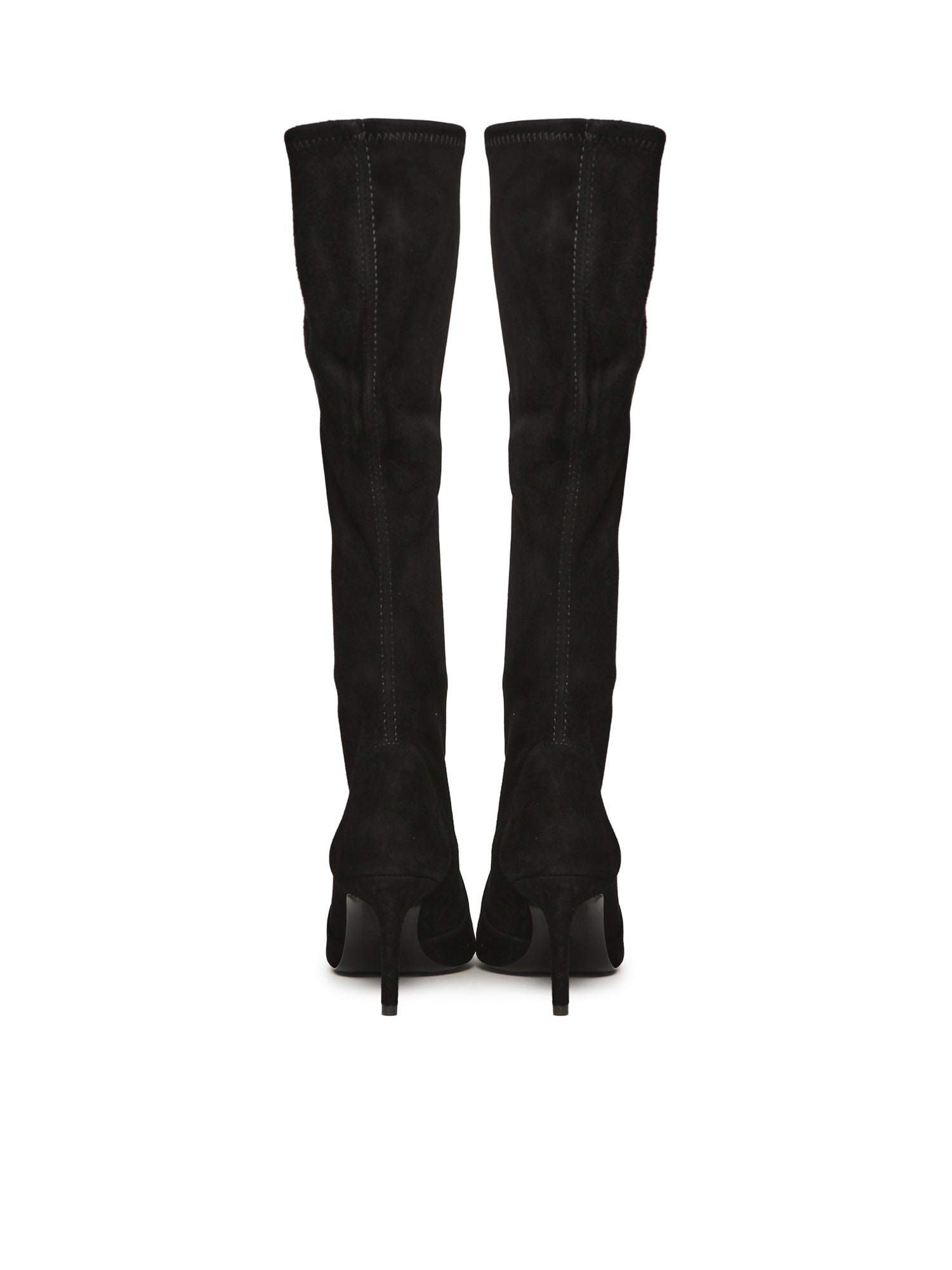 Stuart Weitzman 80mm Pointed-toe Stretch-knit Boots In Black