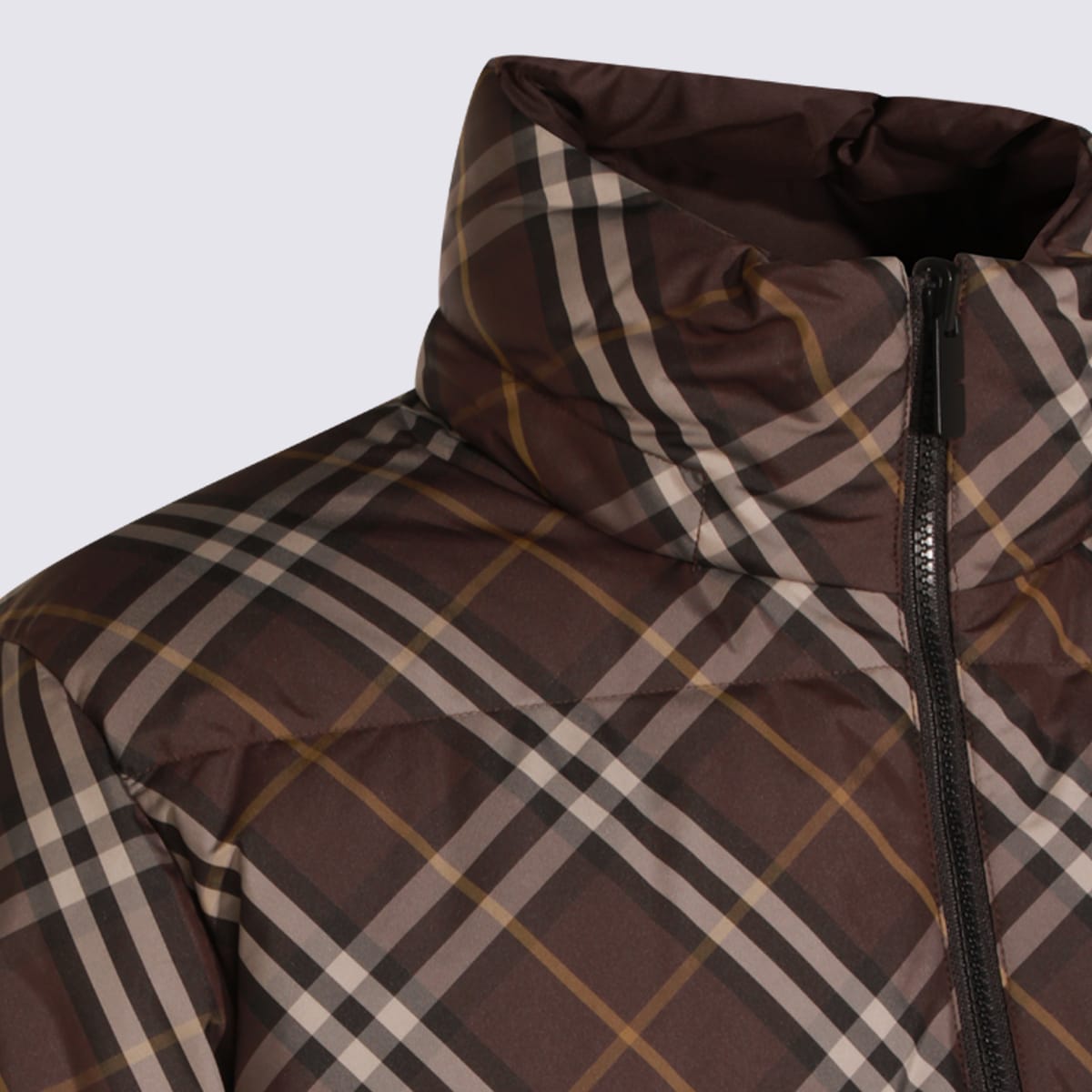 Burberry Reversible Check Snowdon Puffer Jacket In Brown