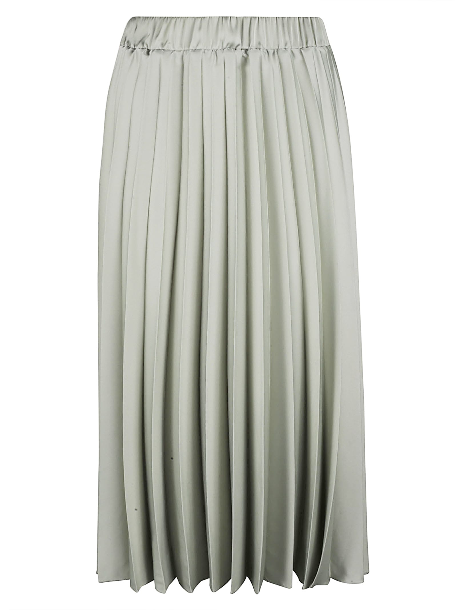 D. Exterior Elastic Waist Pleated Skirt