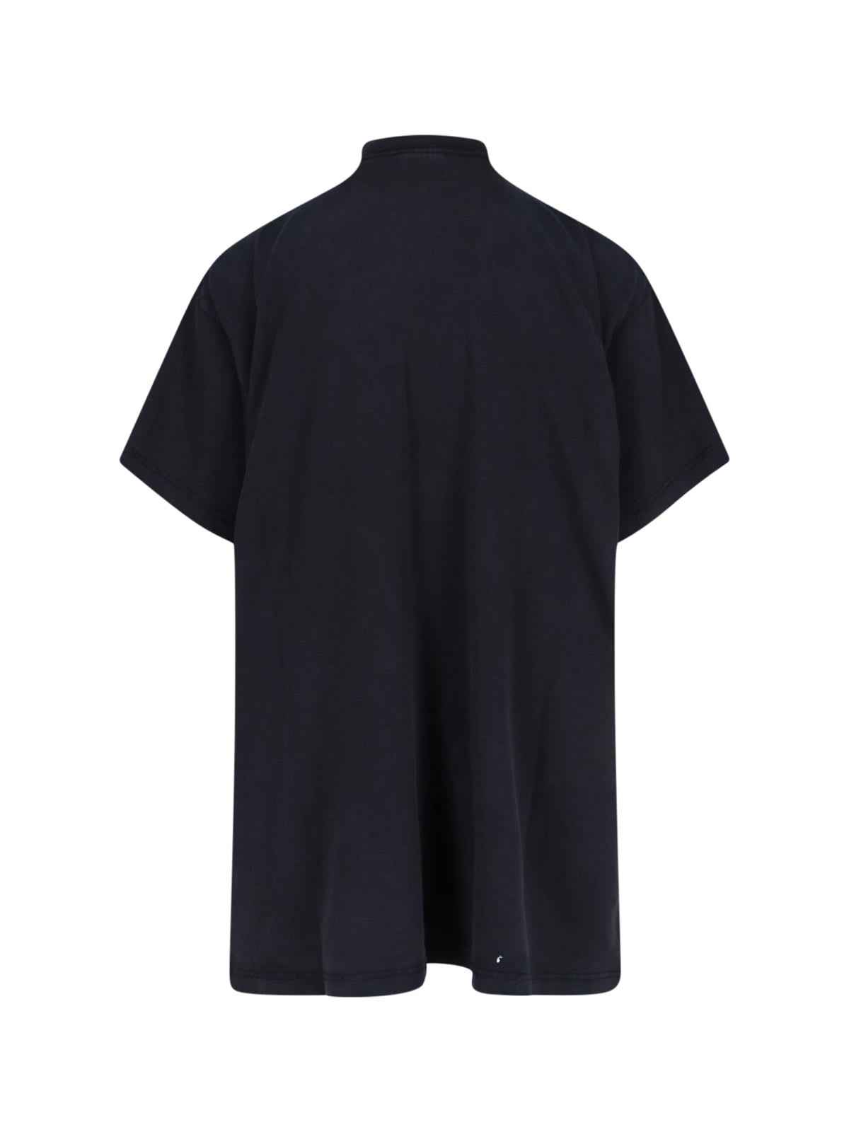Balenciaga 3d Liquified Effect Cotton T-shirt In Faded Wash Black