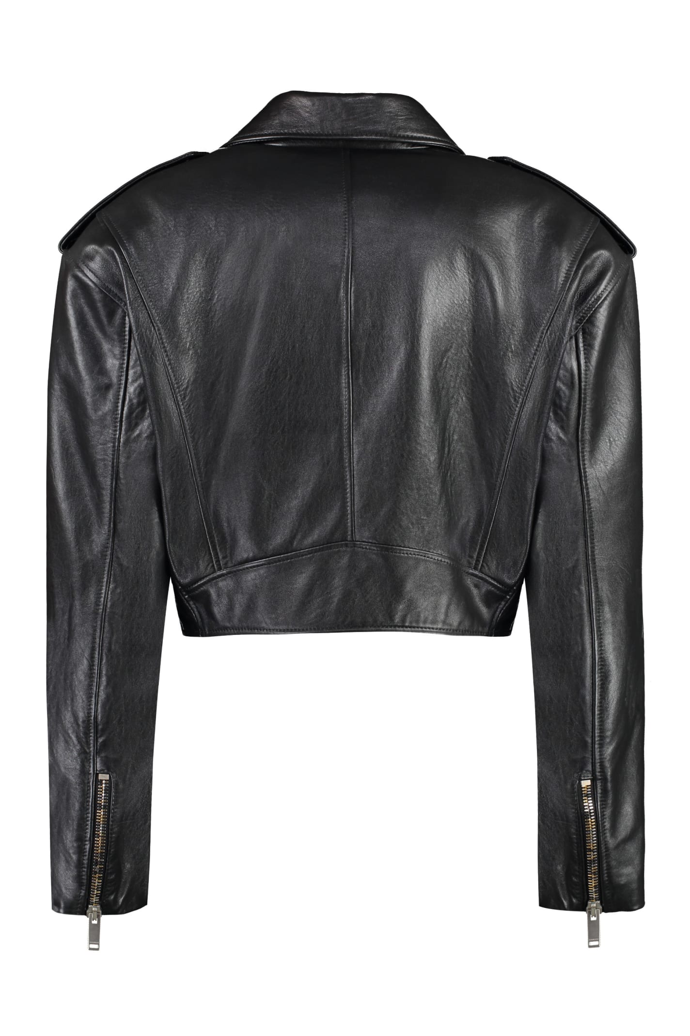 Shop Halfboy Leather Jacket In Black